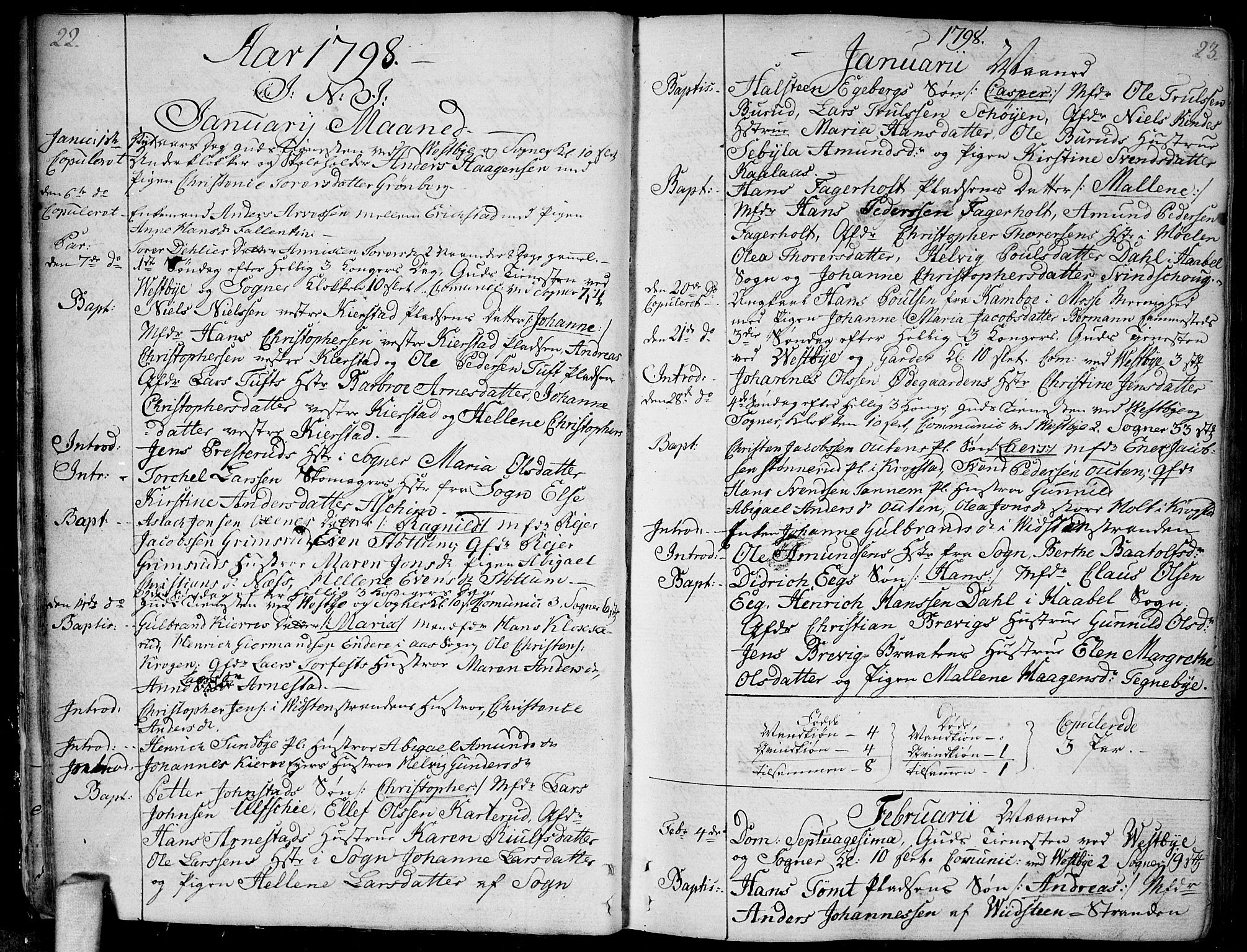 Vestby prestekontor Kirkebøker, AV/SAO-A-10893/F/Fa/L0004: Parish register (official) no. I 4, 1797-1813, p. 22-23