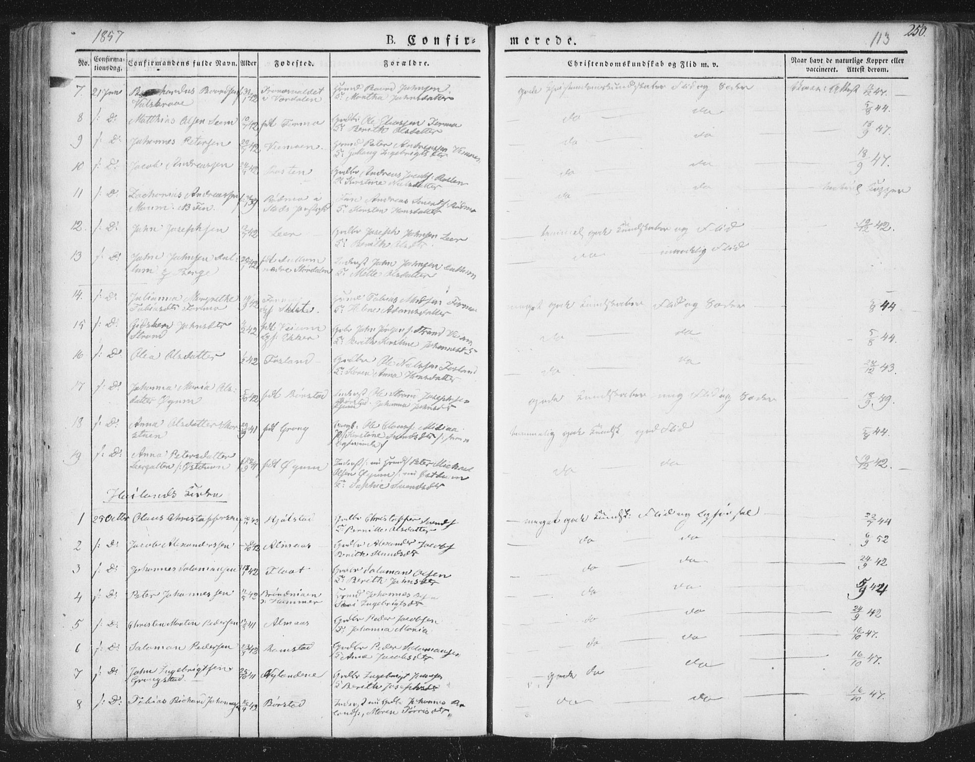 Ministerialprotokoller, klokkerbøker og fødselsregistre - Nord-Trøndelag, AV/SAT-A-1458/758/L0513: Parish register (official) no. 758A02 /1, 1839-1868, p. 113