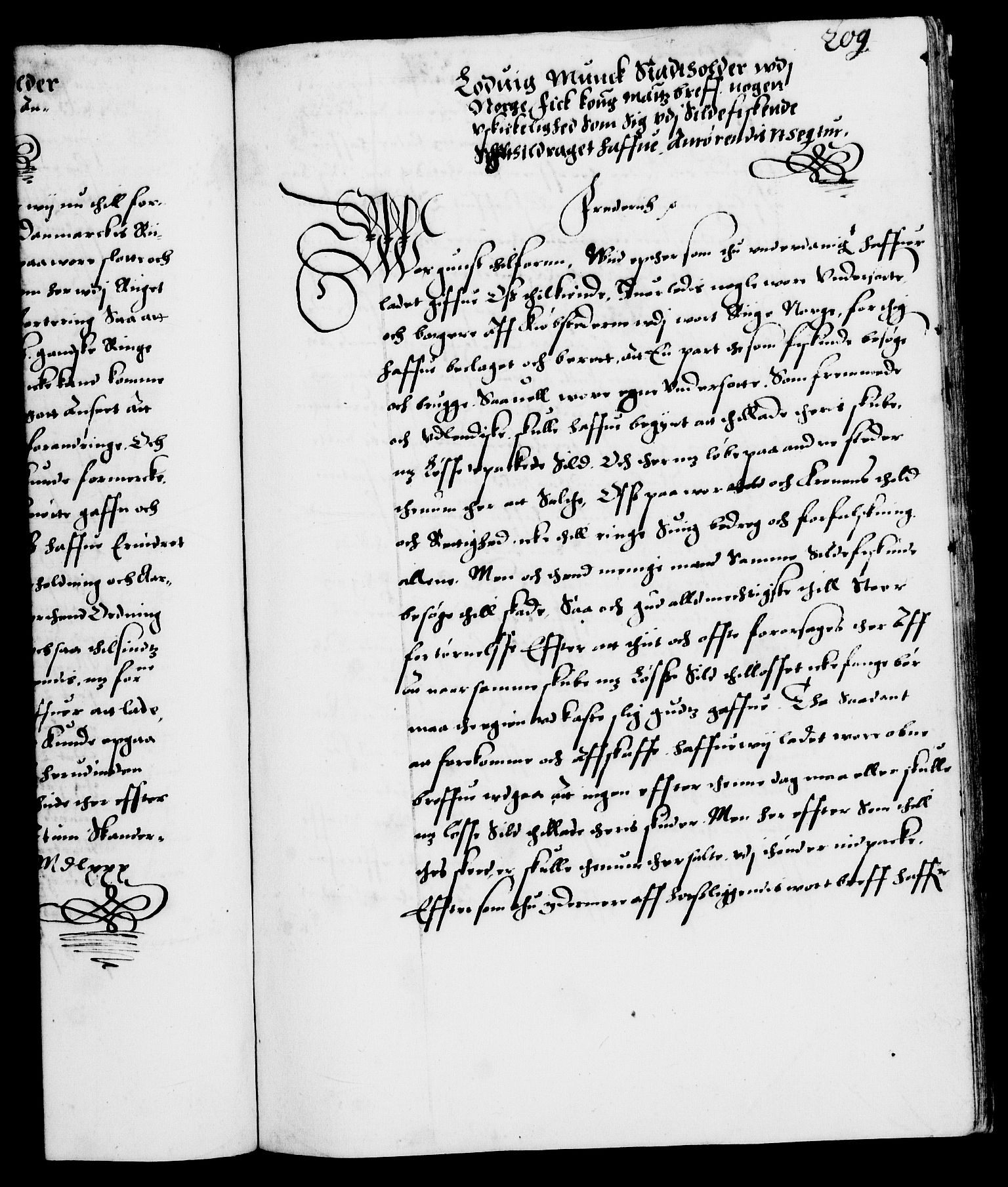 Danske Kanselli 1572-1799, AV/RA-EA-3023/F/Fc/Fca/Fcab/L0001: Norske tegnelser (mikrofilm), 1572-1588, p. 209a