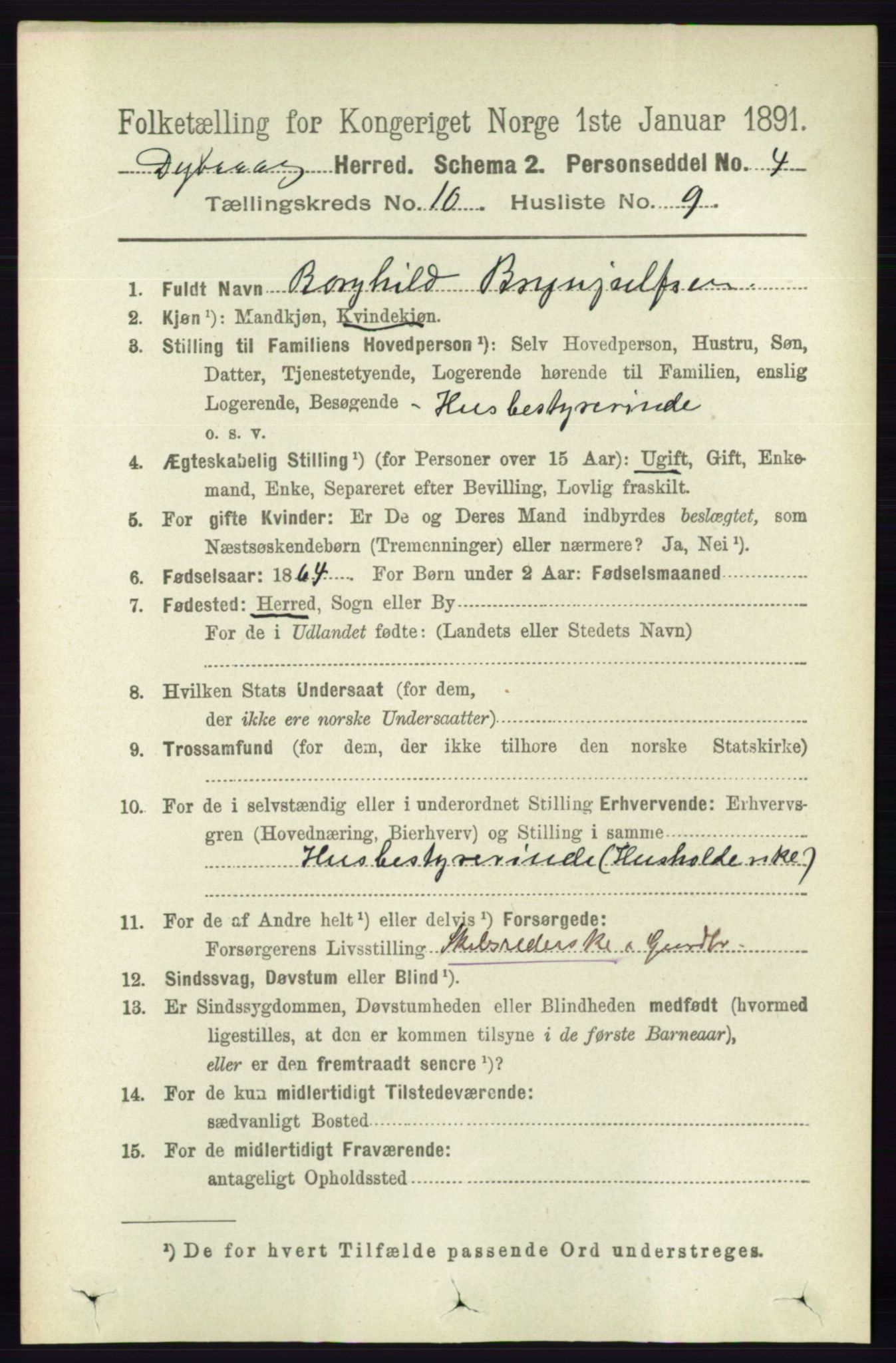 RA, 1891 census for 0915 Dypvåg, 1891, p. 3760