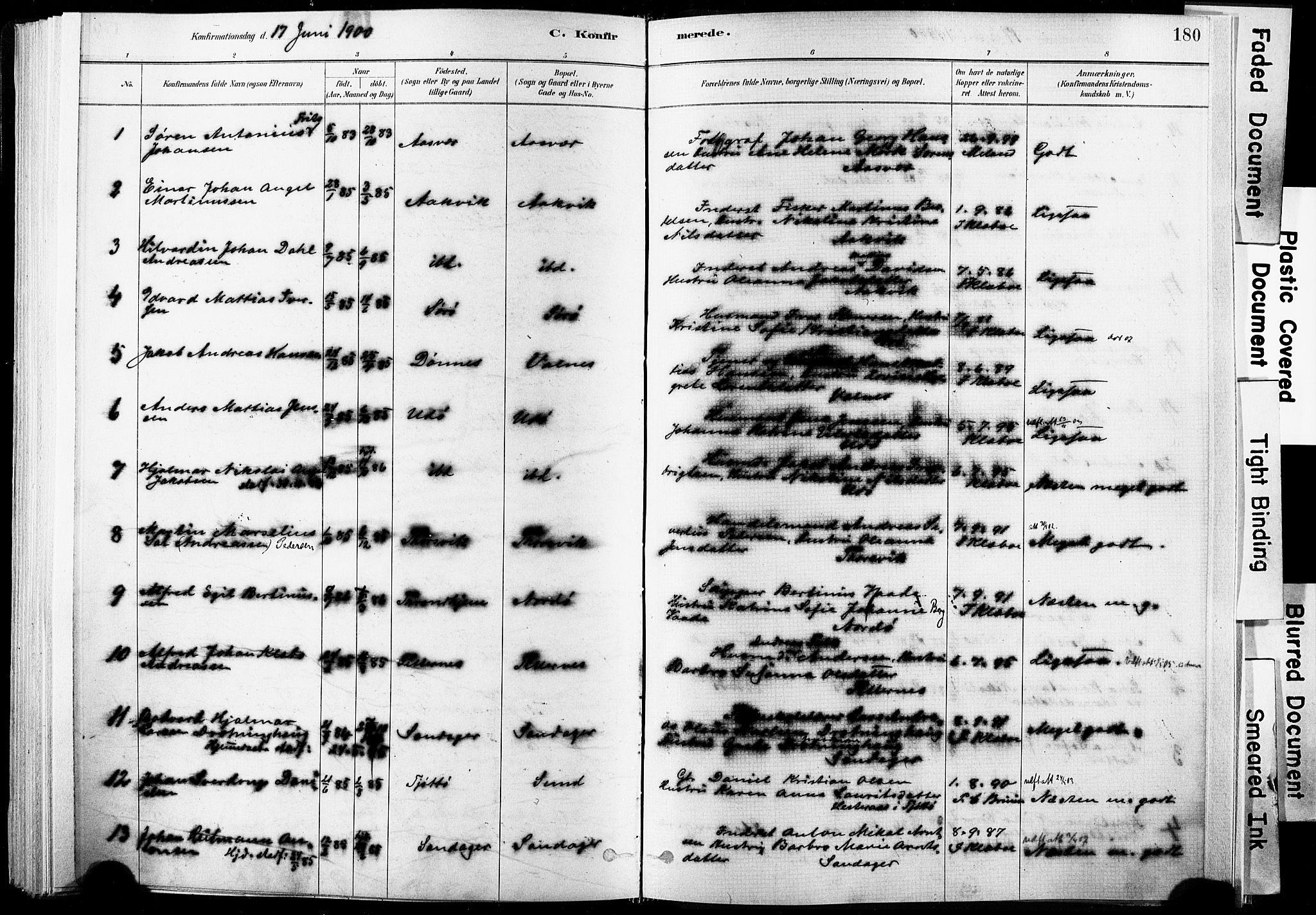 Ministerialprotokoller, klokkerbøker og fødselsregistre - Nordland, AV/SAT-A-1459/835/L0525: Parish register (official) no. 835A03I, 1881-1910, p. 180