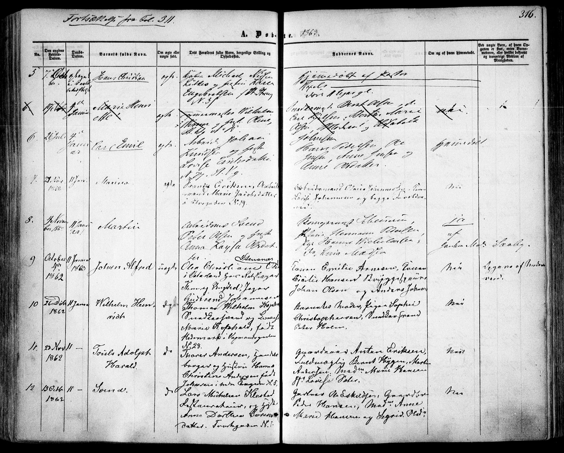 Oslo domkirke Kirkebøker, AV/SAO-A-10752/F/Fa/L0015: Parish register (official) no. 15, 1857-1871, p. 316