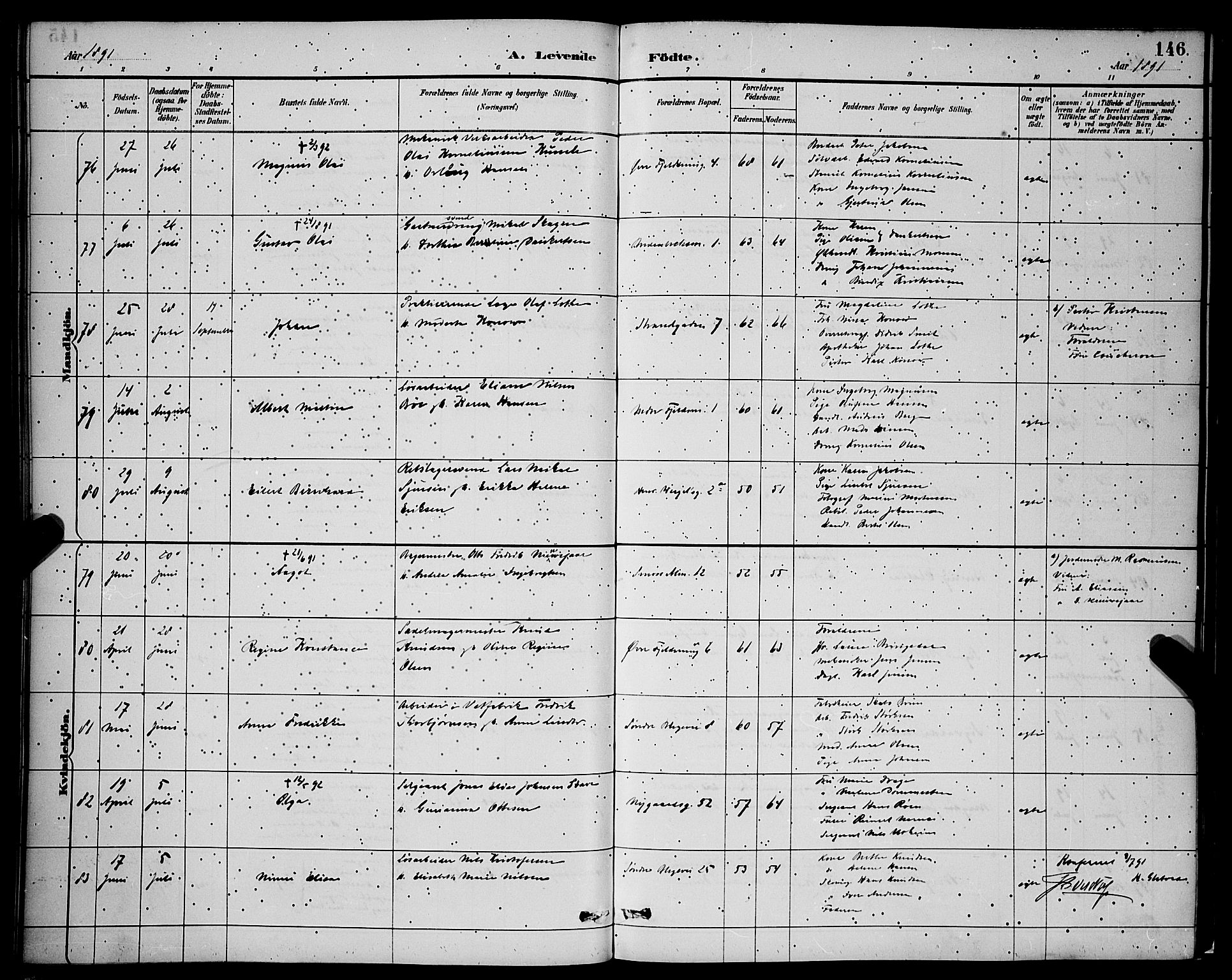 Korskirken sokneprestembete, AV/SAB-A-76101/H/Hab: Parish register (copy) no. B 9, 1887-1896, p. 146