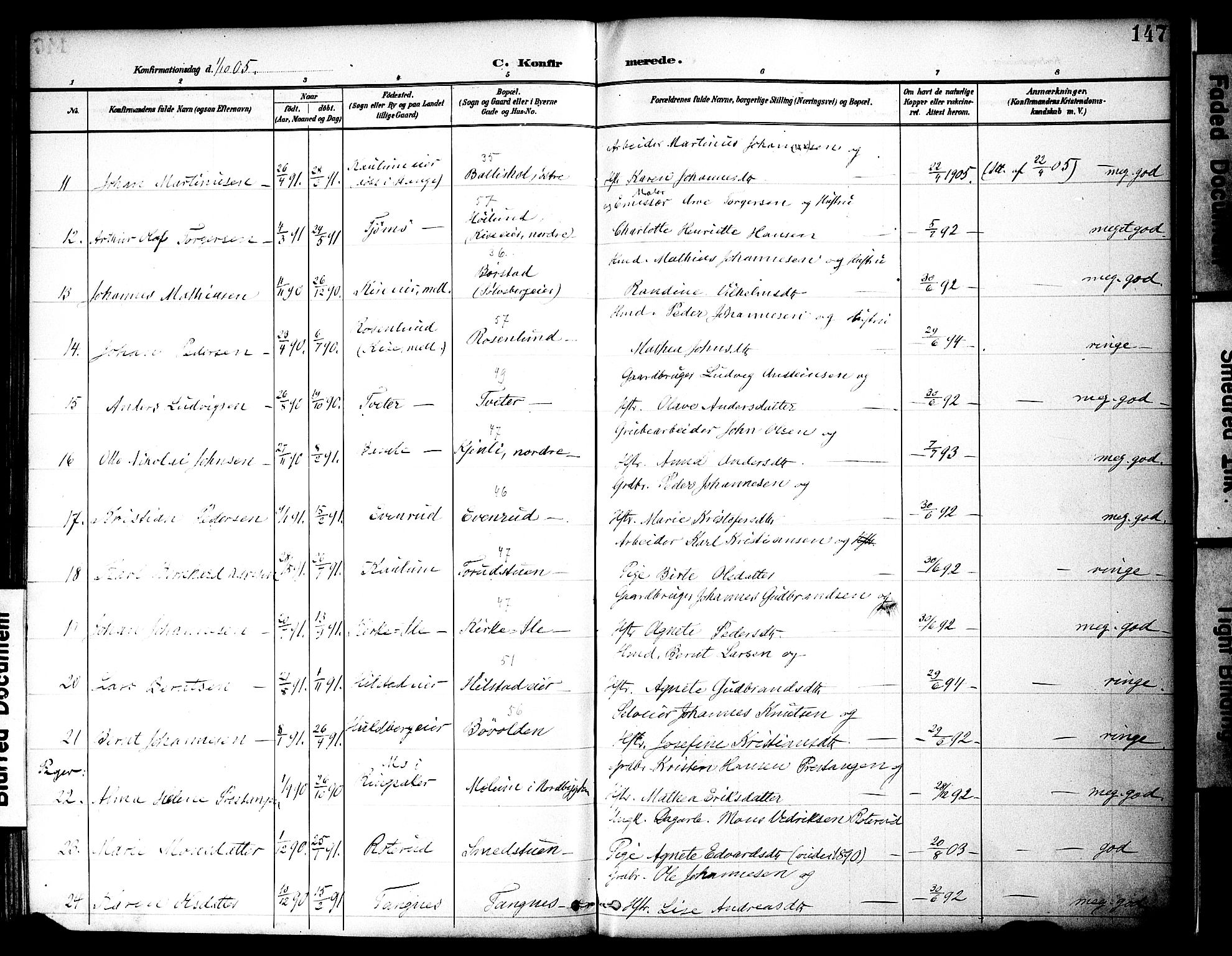 Nes prestekontor, Hedmark, AV/SAH-PREST-020/K/Ka/L0010: Parish register (official) no. 10, 1887-1905, p. 147