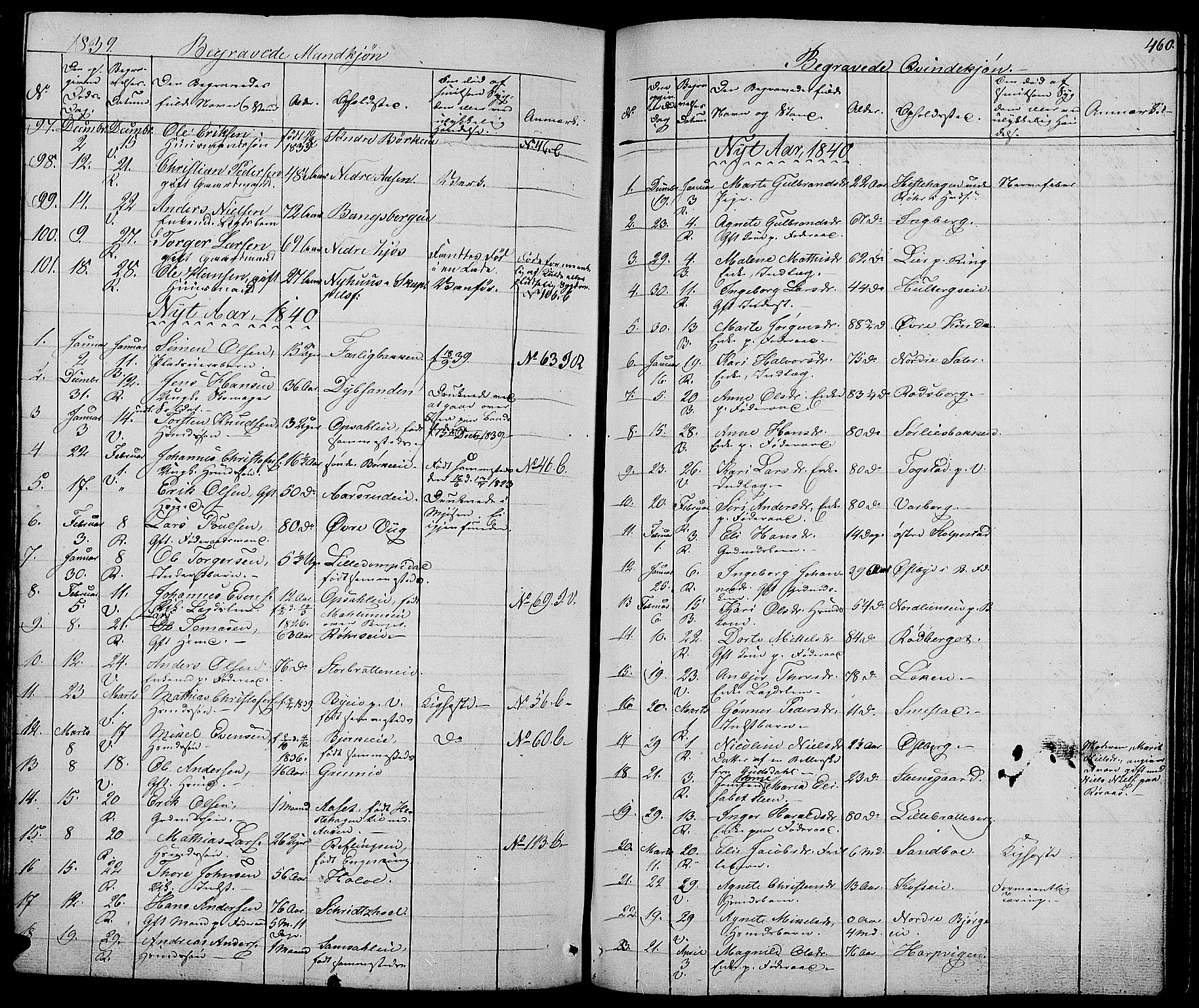 Ringsaker prestekontor, AV/SAH-PREST-014/L/La/L0005: Parish register (copy) no. 5, 1839-1850, p. 460