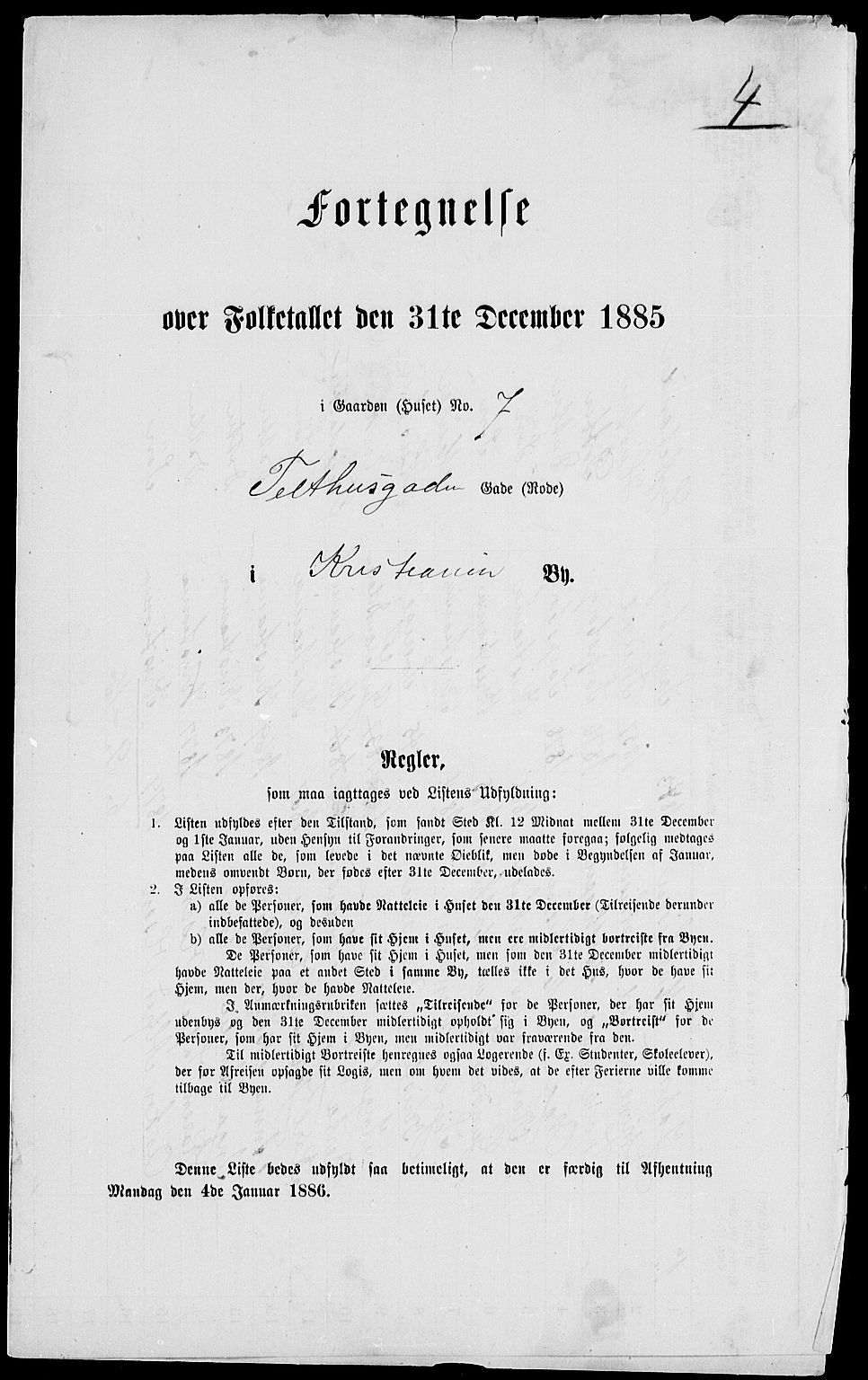 RA, 1885 census for 0301 Kristiania, 1885, p. 4608
