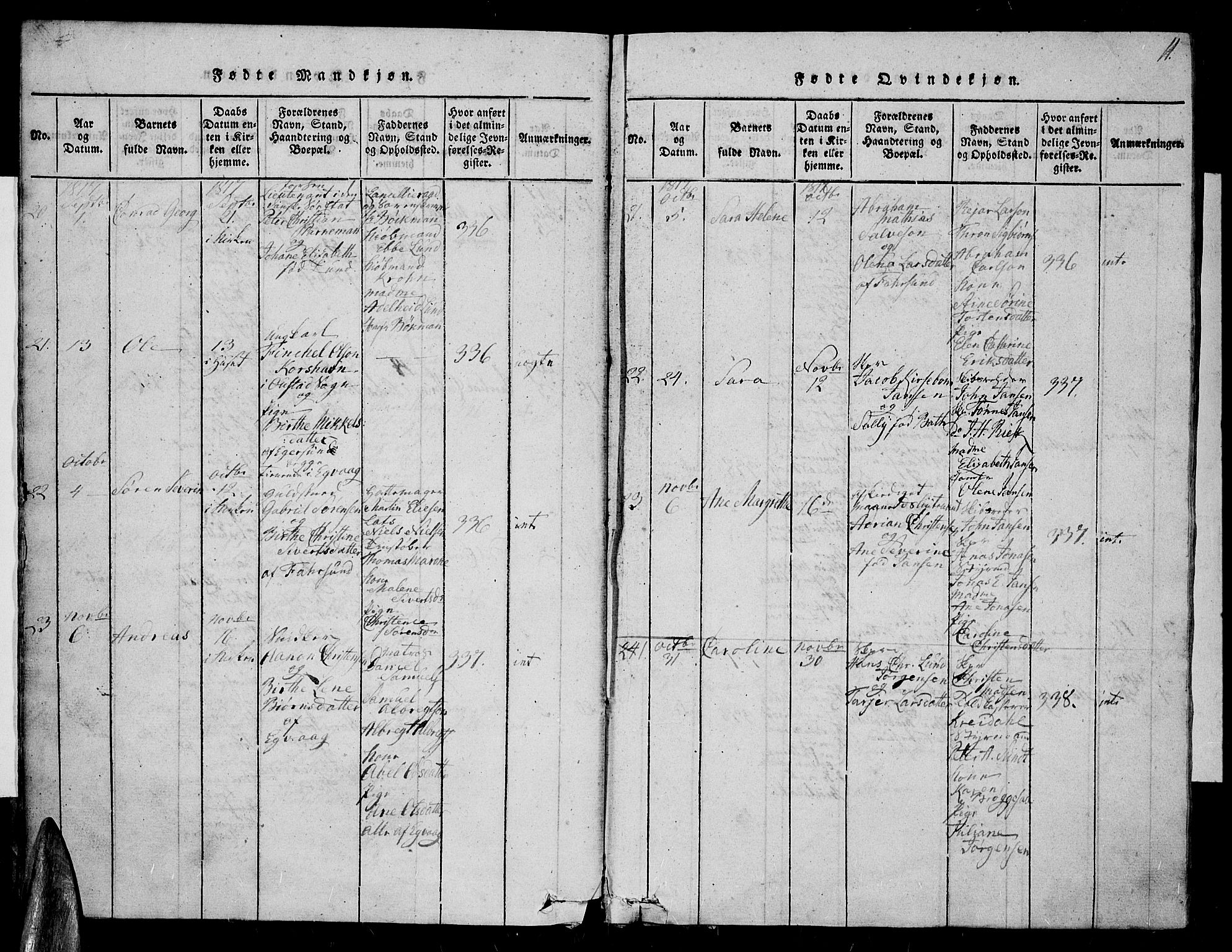 Farsund sokneprestkontor, SAK/1111-0009/F/Fa/L0002: Parish register (official) no. A 2, 1815-1836, p. 11