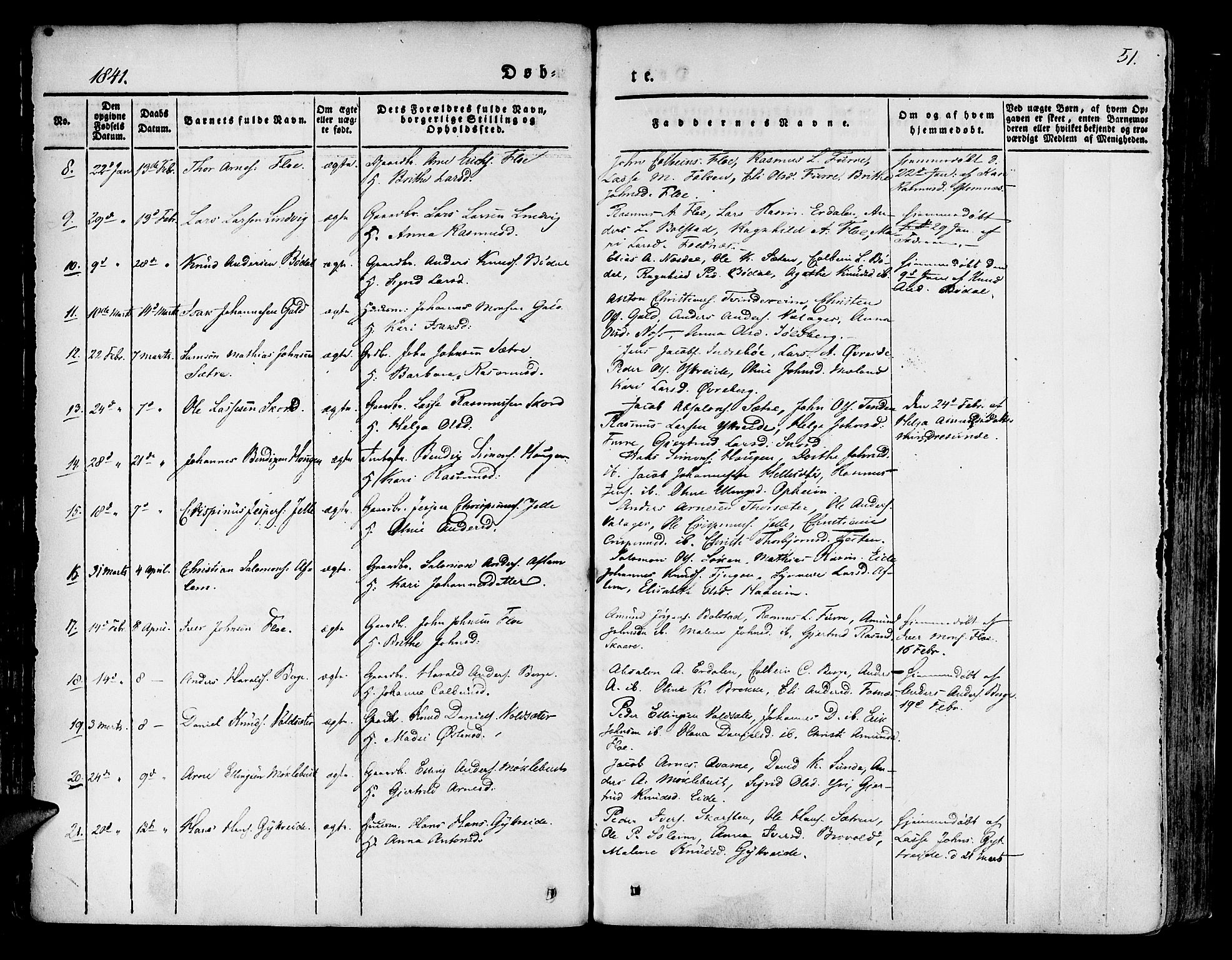 Innvik sokneprestembete, SAB/A-80501: Parish register (official) no. A 4I, 1831-1846, p. 51