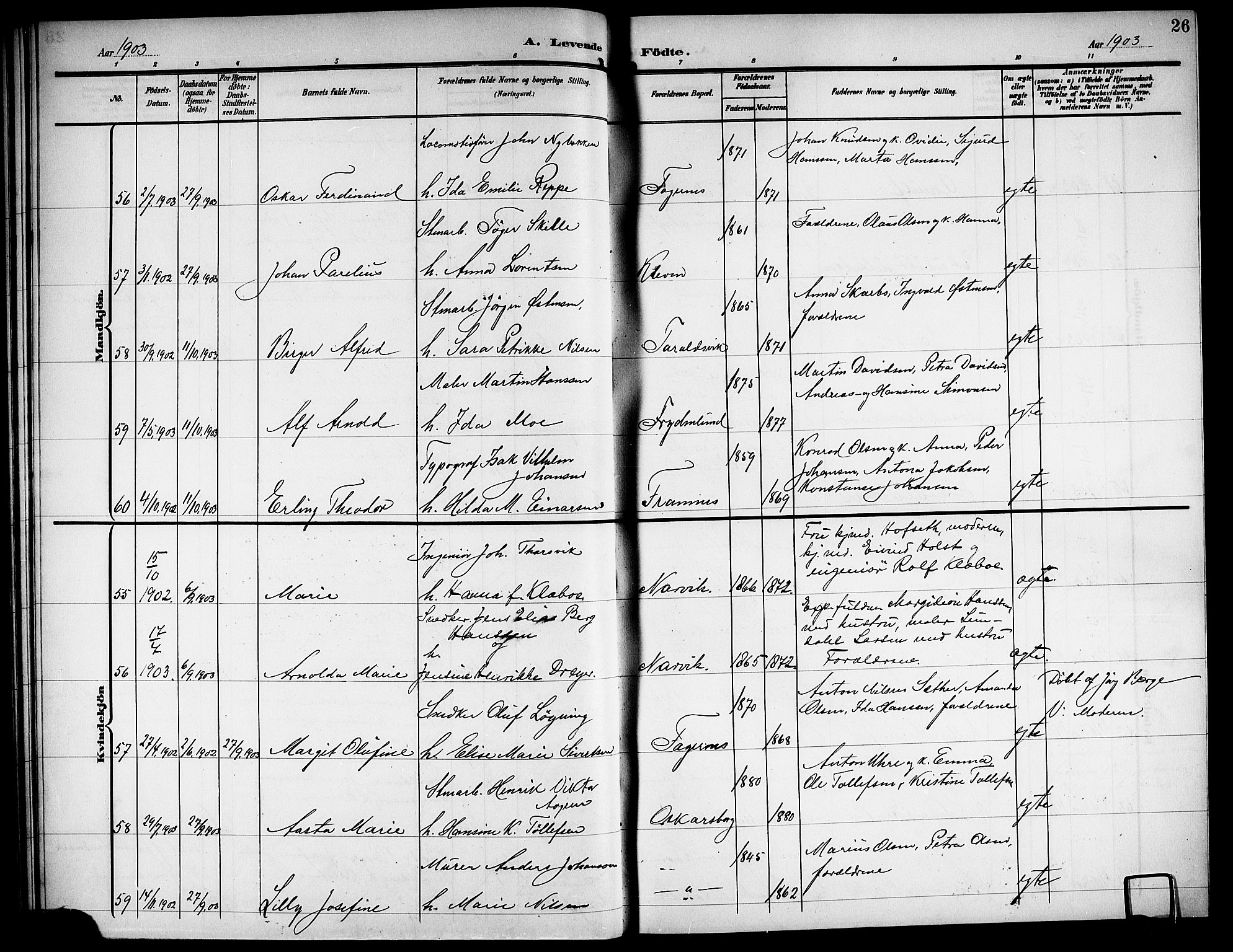 Ministerialprotokoller, klokkerbøker og fødselsregistre - Nordland, AV/SAT-A-1459/871/L1012: Parish register (copy) no. 871C01, 1902-1909, p. 26