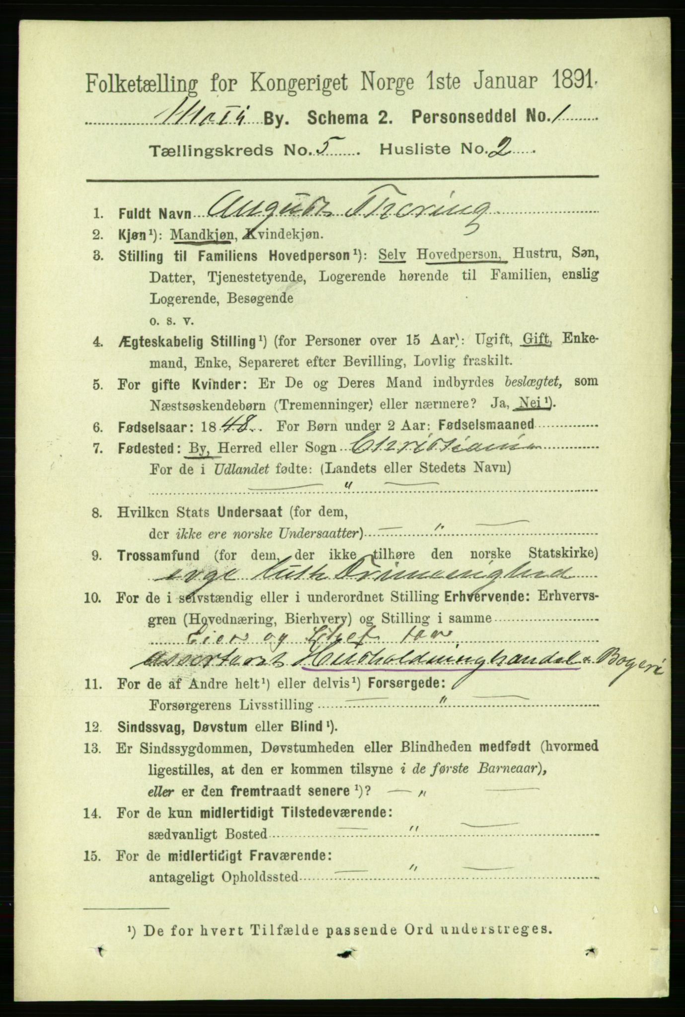 RA, 1891 census for 0104 Moss, 1891, p. 3047