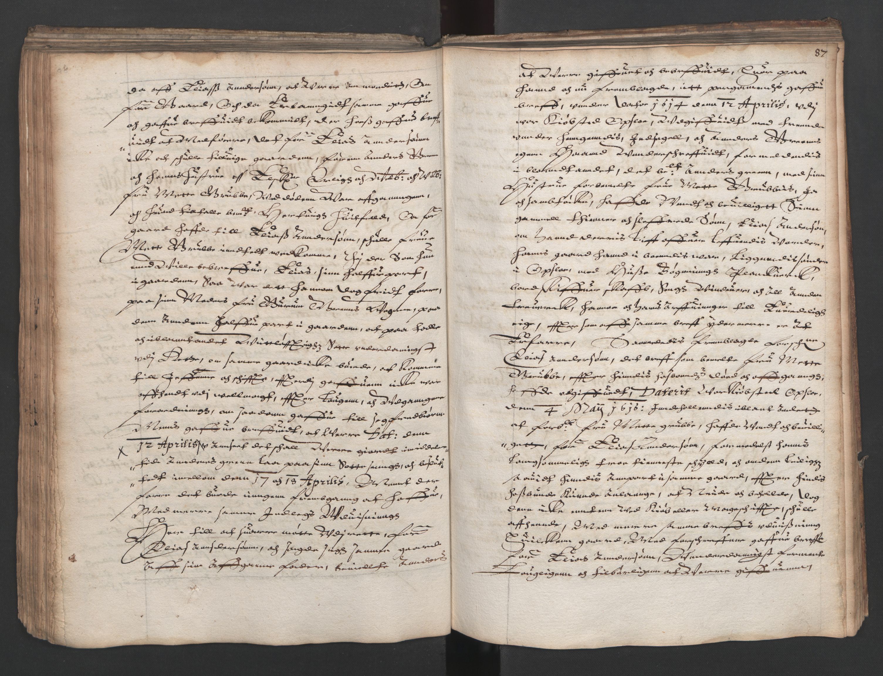 Herredagen 1539-1664  (Kongens Retterting), RA/EA-2882/A/L0011: Dombok, 1616, p. 86b-87a