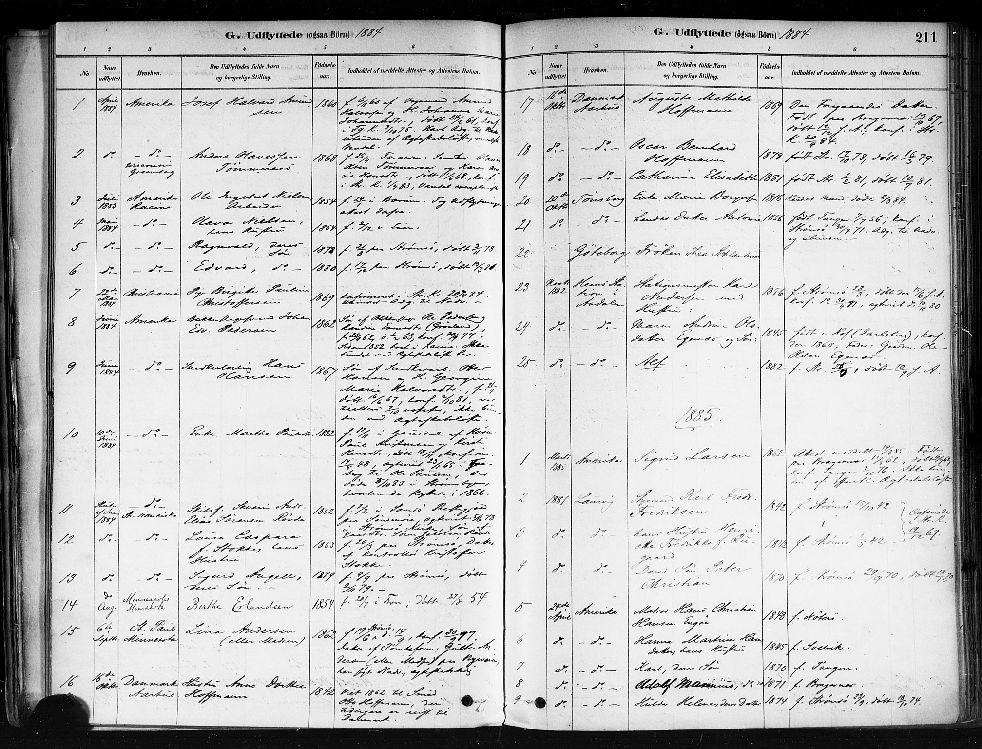 Strømsø kirkebøker, AV/SAKO-A-246/F/Fa/L0022: Parish register (official) no. I 22, 1879-1899, p. 211