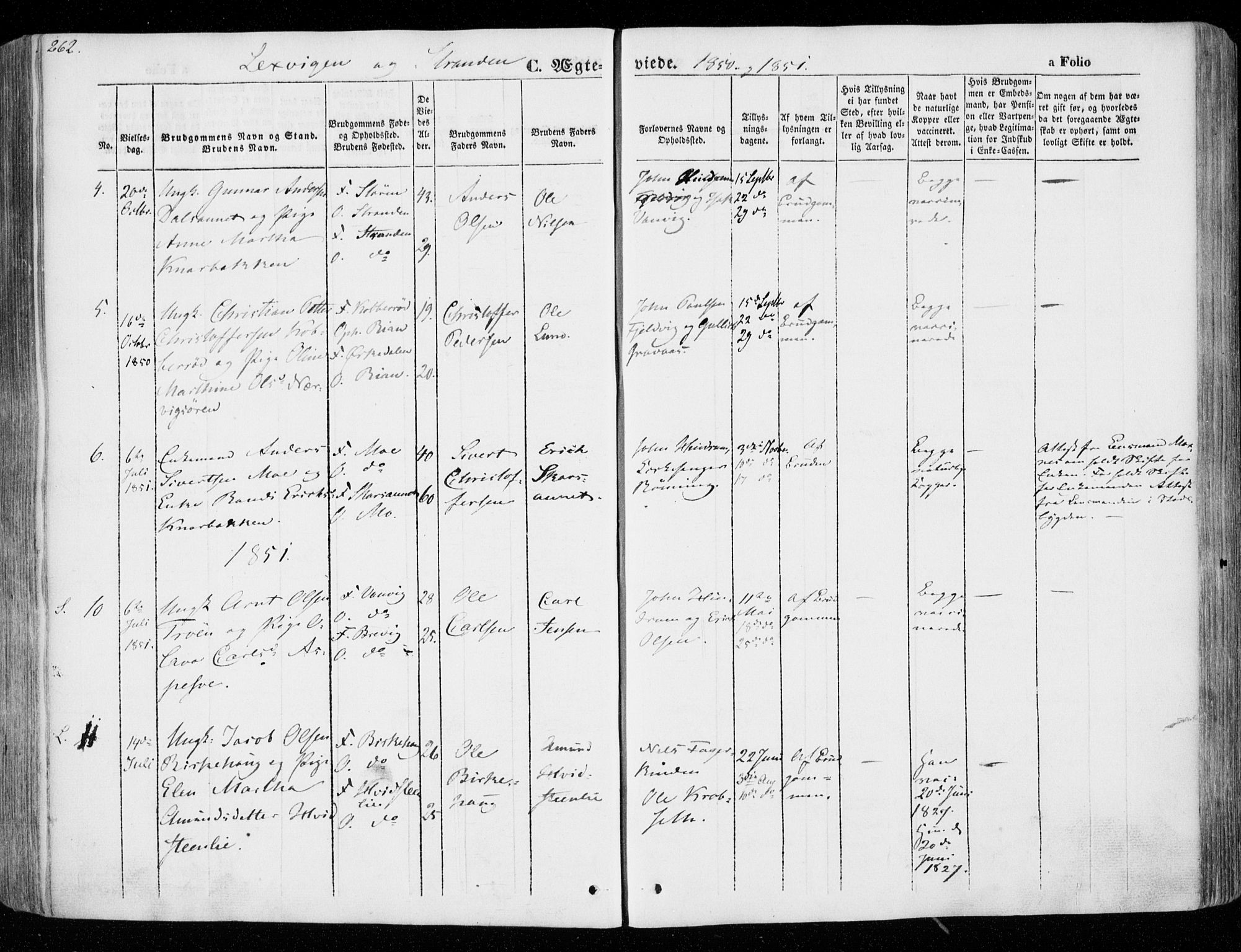 Ministerialprotokoller, klokkerbøker og fødselsregistre - Nord-Trøndelag, AV/SAT-A-1458/701/L0007: Parish register (official) no. 701A07 /1, 1842-1854, p. 262