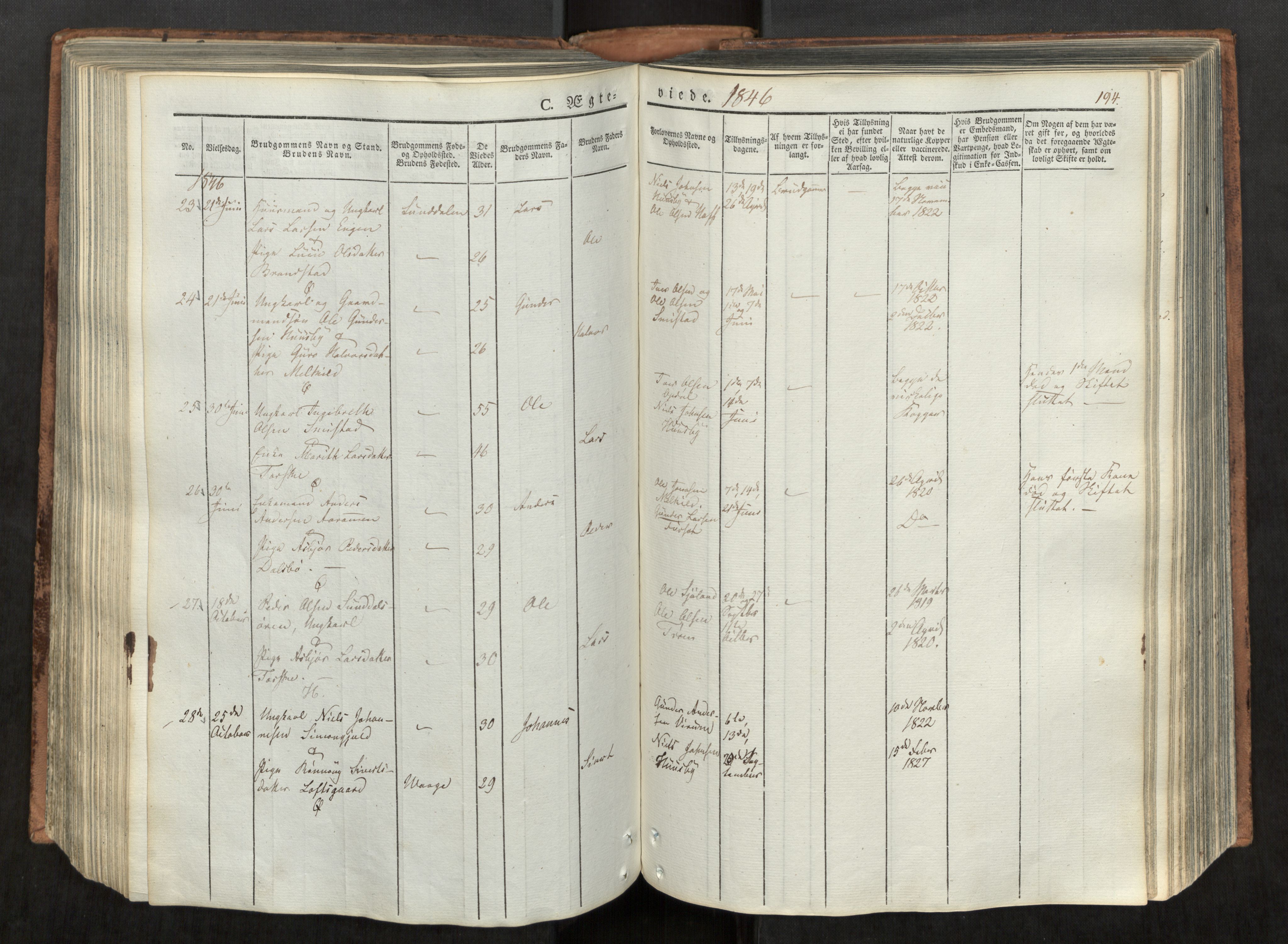 Ministerialprotokoller, klokkerbøker og fødselsregistre - Møre og Romsdal, SAT/A-1454/590/L1012: Parish register (official) no. 590A04, 1832-1846, p. 194