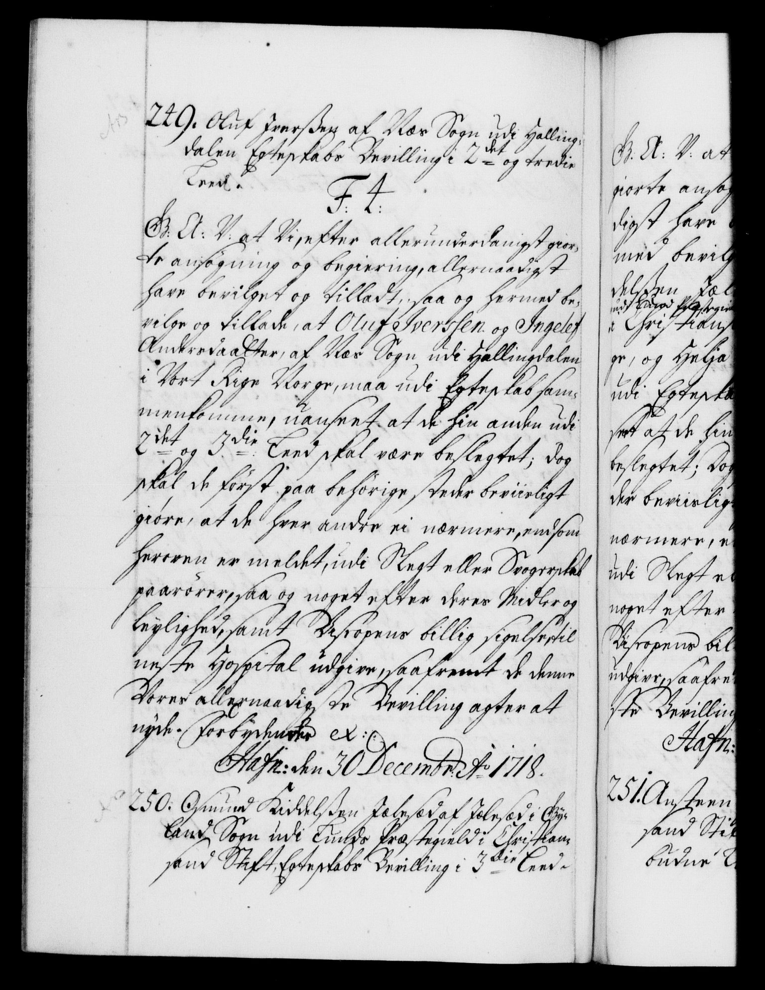 Danske Kanselli 1572-1799, AV/RA-EA-3023/F/Fc/Fca/Fcaa/L0022: Norske registre, 1716-1719, p. 451b