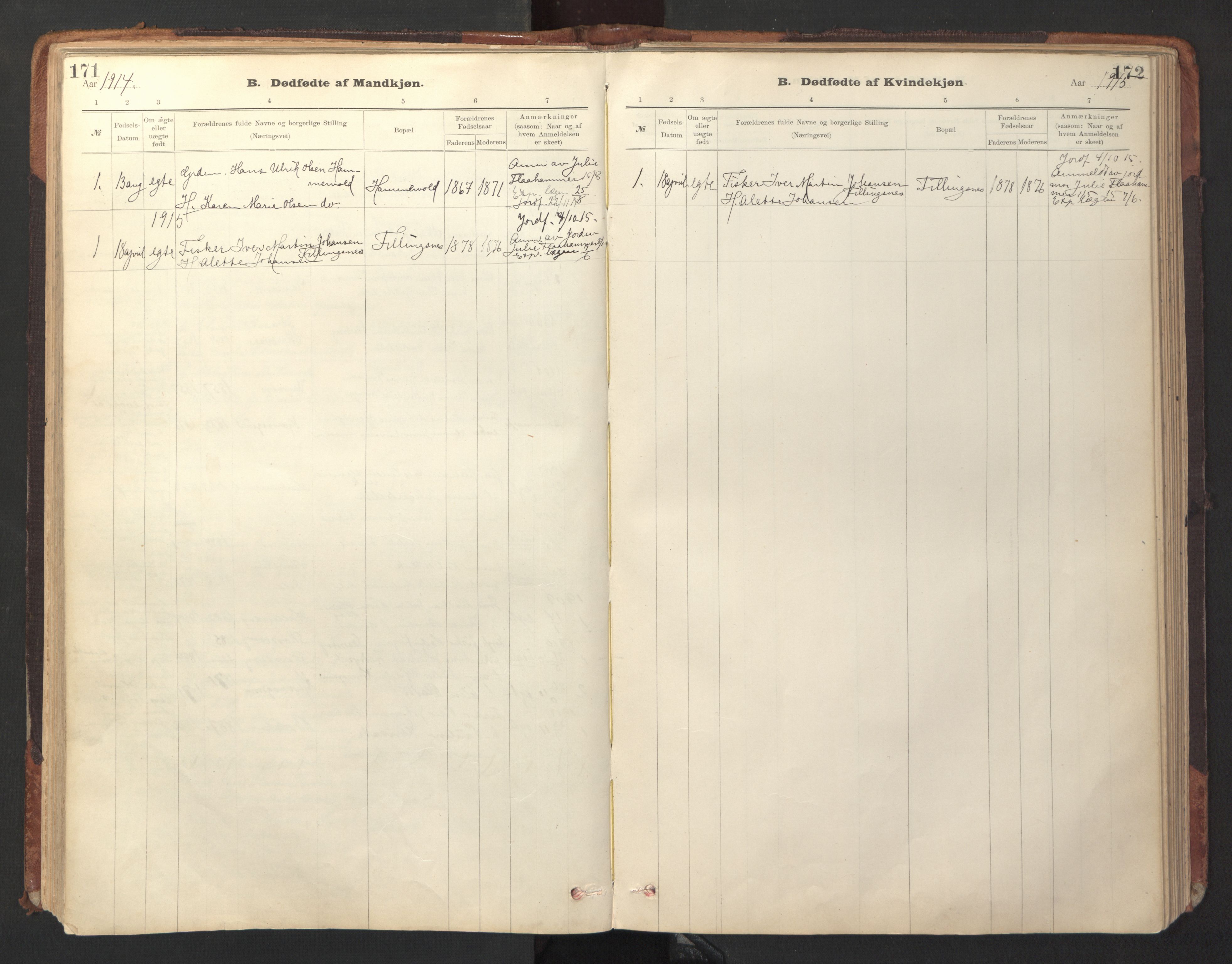 Ministerialprotokoller, klokkerbøker og fødselsregistre - Sør-Trøndelag, SAT/A-1456/641/L0596: Parish register (official) no. 641A02, 1898-1915, p. 171-172