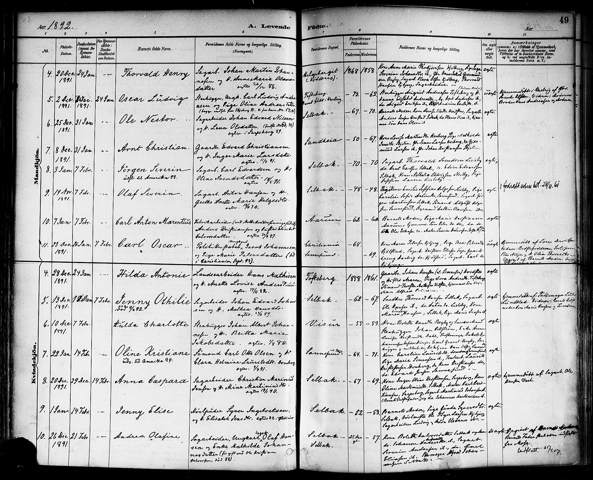 Borge prestekontor Kirkebøker, SAO/A-10903/F/Fa/L0008: Parish register (official) no. I 8A, 1887-1902, p. 49