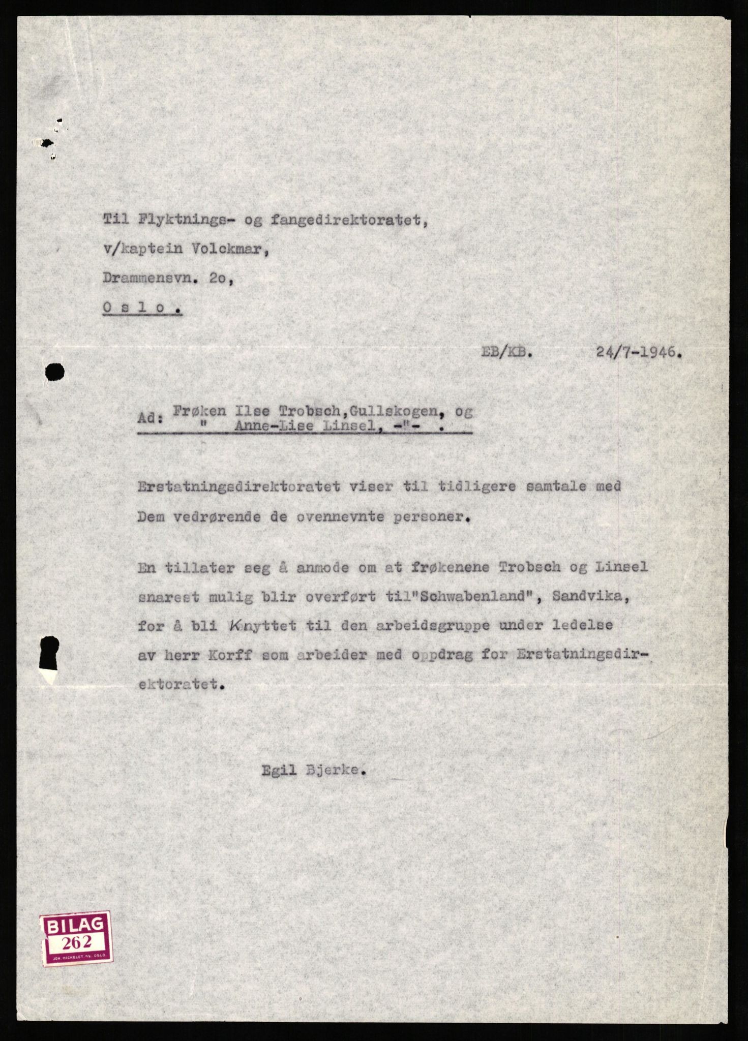 Forsvaret, Forsvarets overkommando II, AV/RA-RAFA-3915/D/Db/L0020: CI Questionaires. Tyske okkupasjonsstyrker i Norge. Tyskere., 1945-1946, p. 249