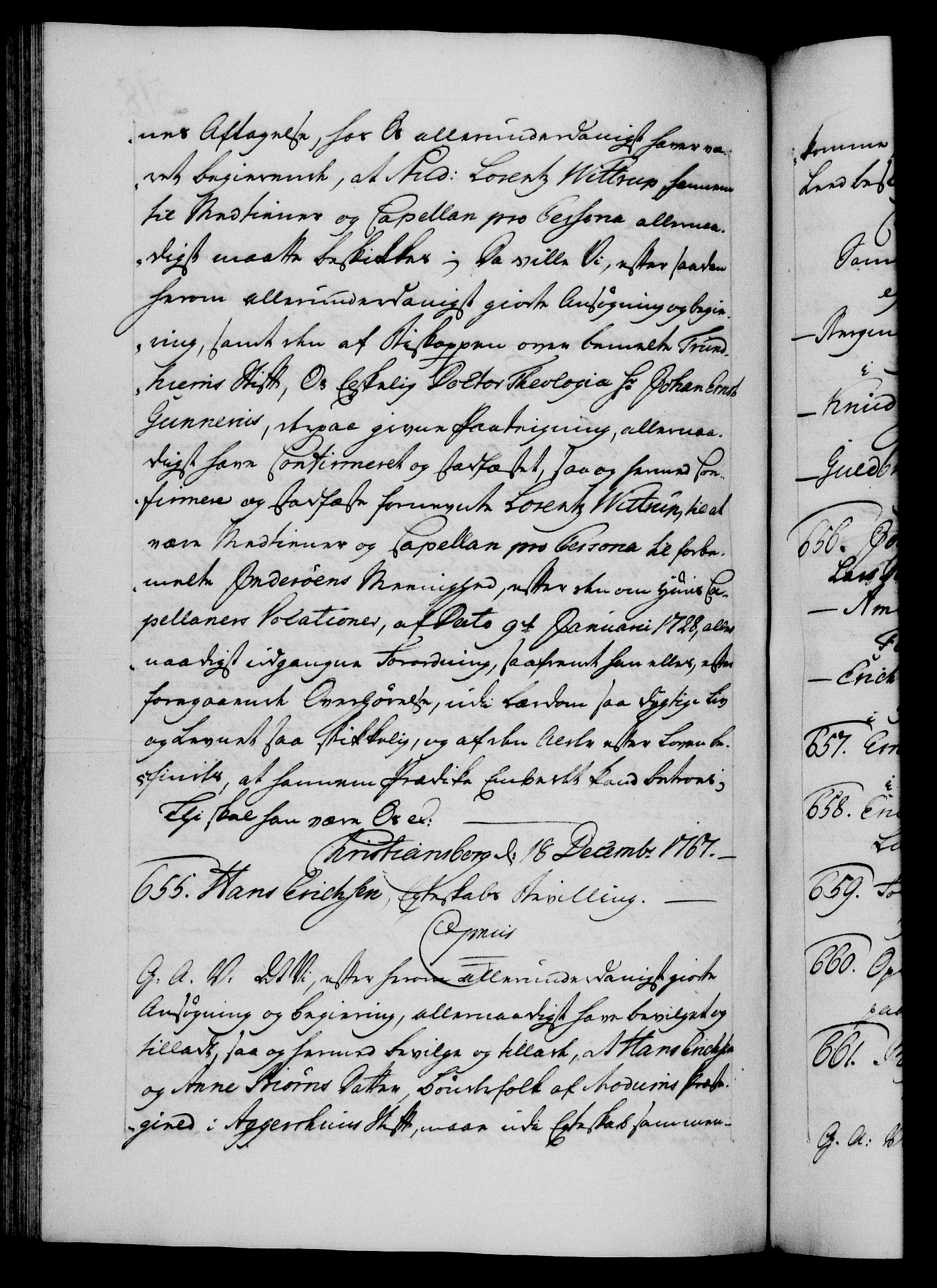 Danske Kanselli 1572-1799, AV/RA-EA-3023/F/Fc/Fca/Fcaa/L0043: Norske registre, 1766-1768, p. 518b