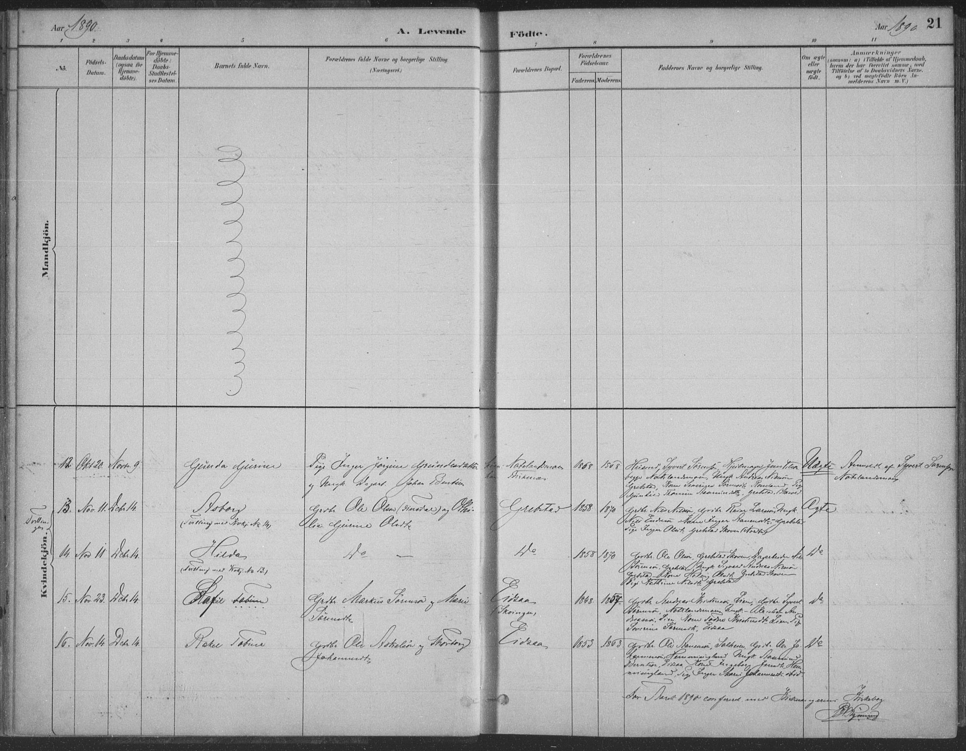 Søgne sokneprestkontor, AV/SAK-1111-0037/F/Fa/Faa/L0003: Parish register (official) no. A 3, 1883-1910, p. 21