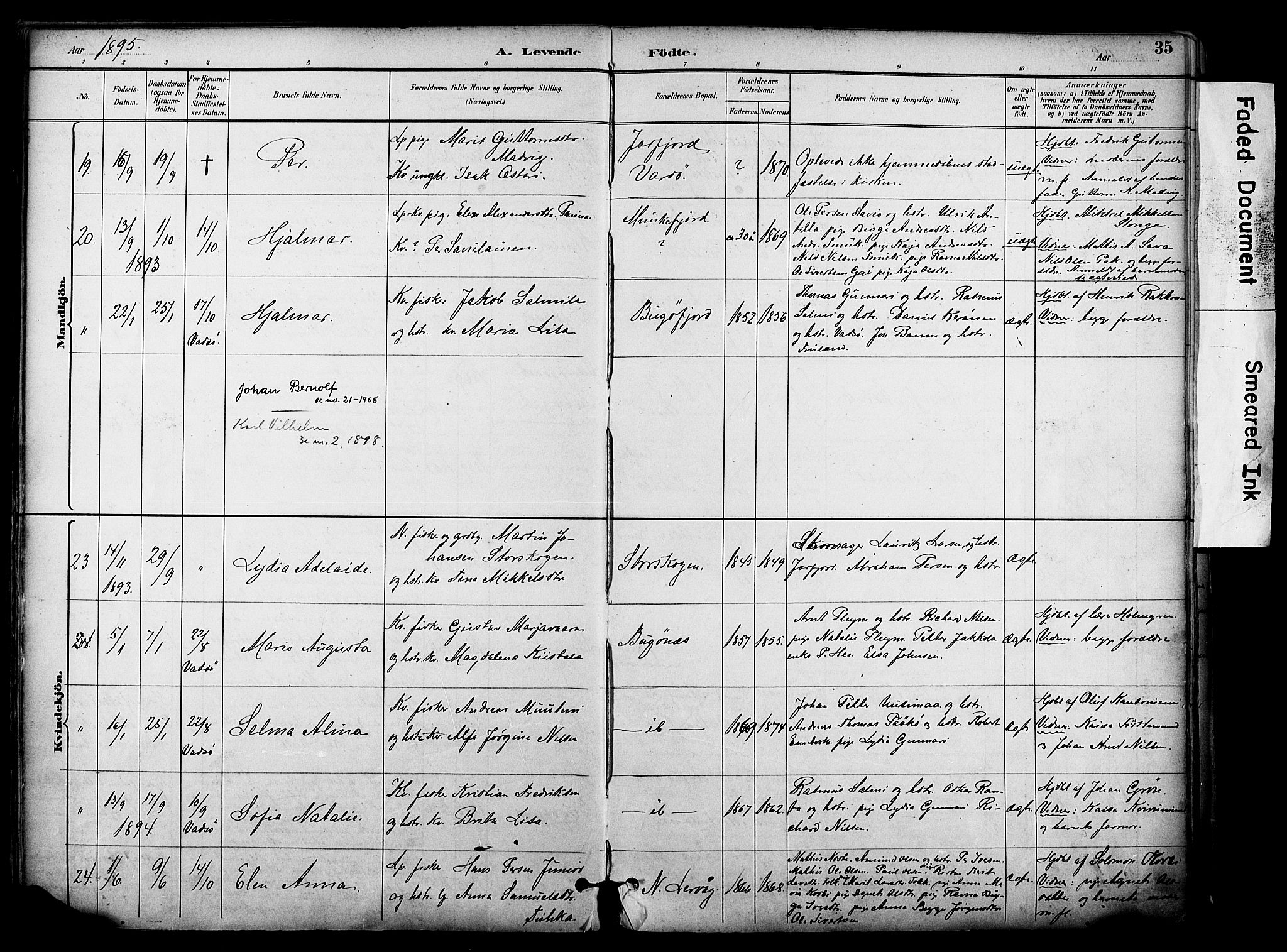 Sør-Varanger sokneprestkontor, SATØ/S-1331/H/Ha/L0004kirke: Parish register (official) no. 4, 1891-1908, p. 35