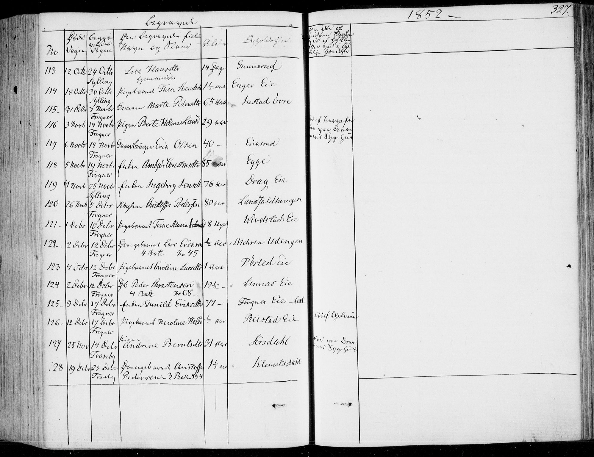 Lier kirkebøker, AV/SAKO-A-230/F/Fa/L0011: Parish register (official) no. I 11, 1843-1854, p. 327