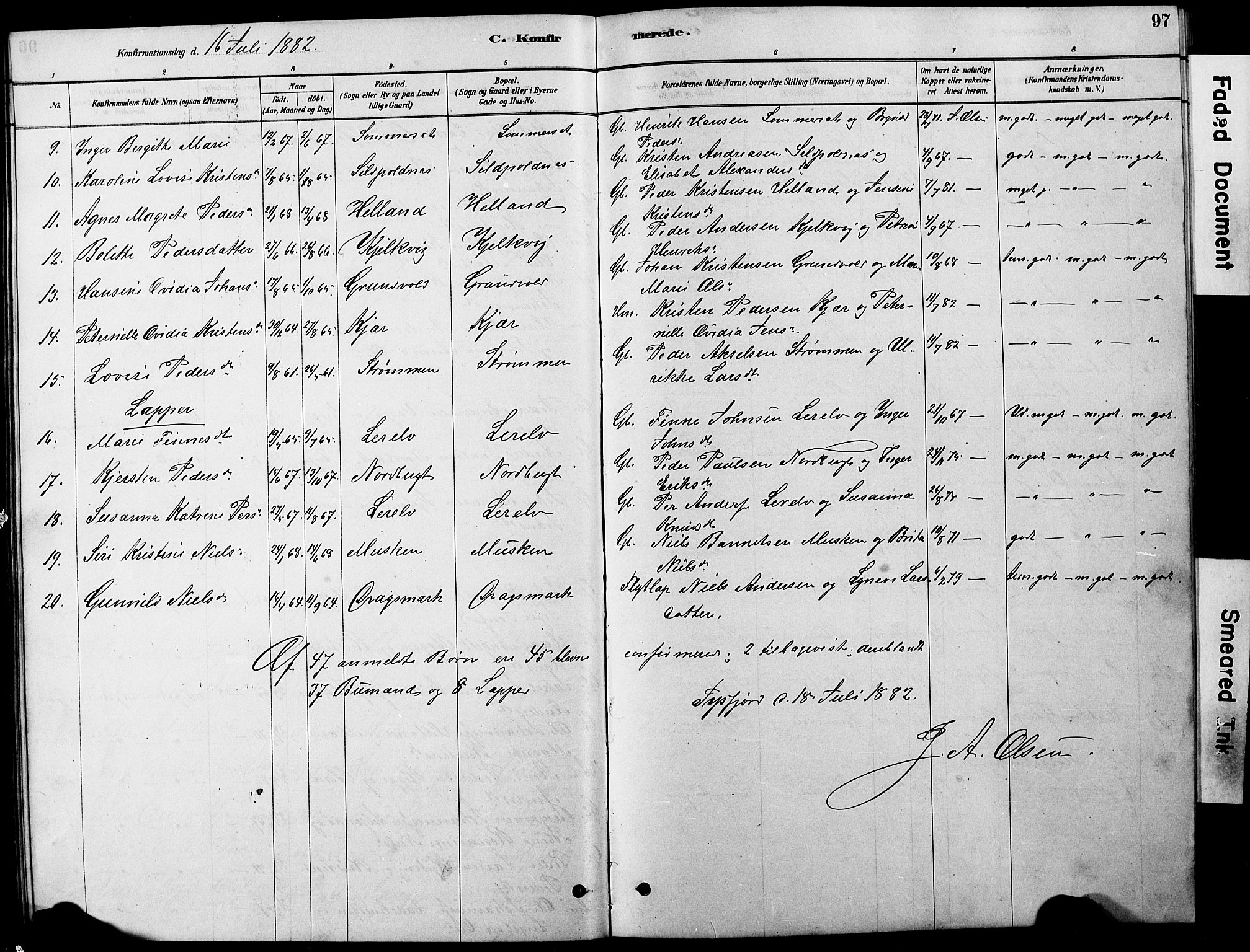 Ministerialprotokoller, klokkerbøker og fødselsregistre - Nordland, AV/SAT-A-1459/861/L0875: Parish register (copy) no. 861C01, 1879-1887, p. 97