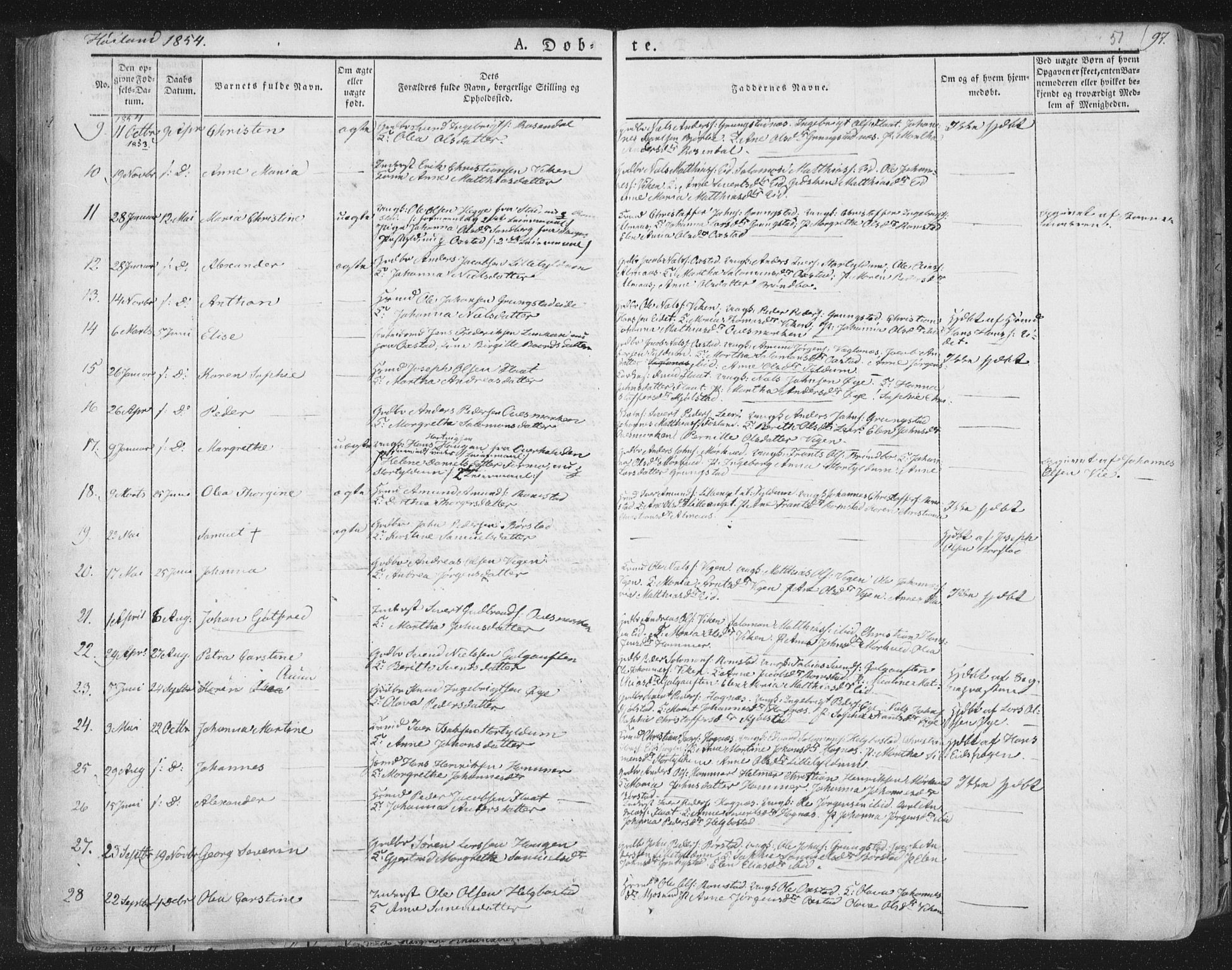 Ministerialprotokoller, klokkerbøker og fødselsregistre - Nord-Trøndelag, SAT/A-1458/758/L0513: Parish register (official) no. 758A02 /2, 1839-1868, p. 51