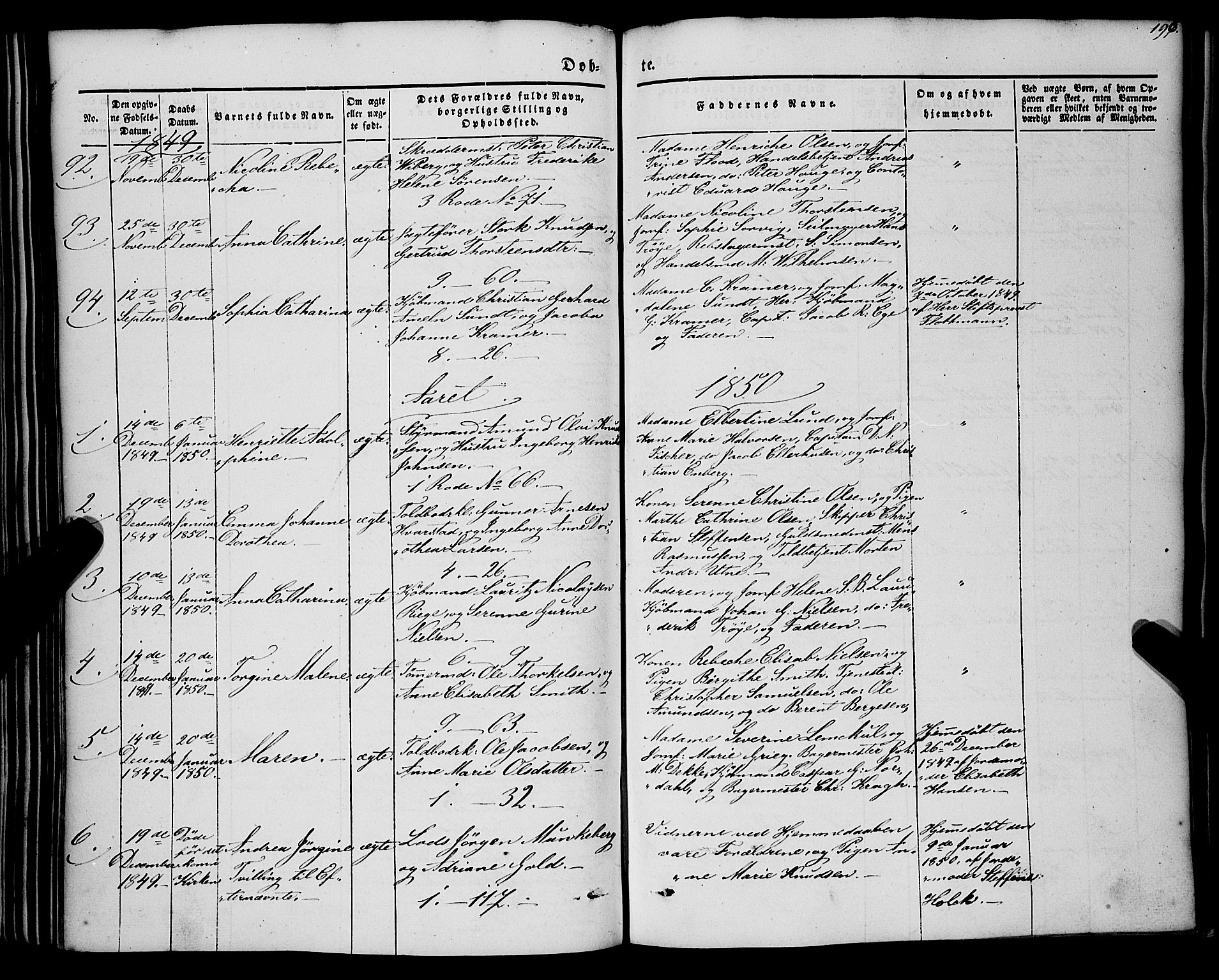 Nykirken Sokneprestembete, SAB/A-77101/H/Haa/L0014: Parish register (official) no. B 1, 1844-1858, p. 196