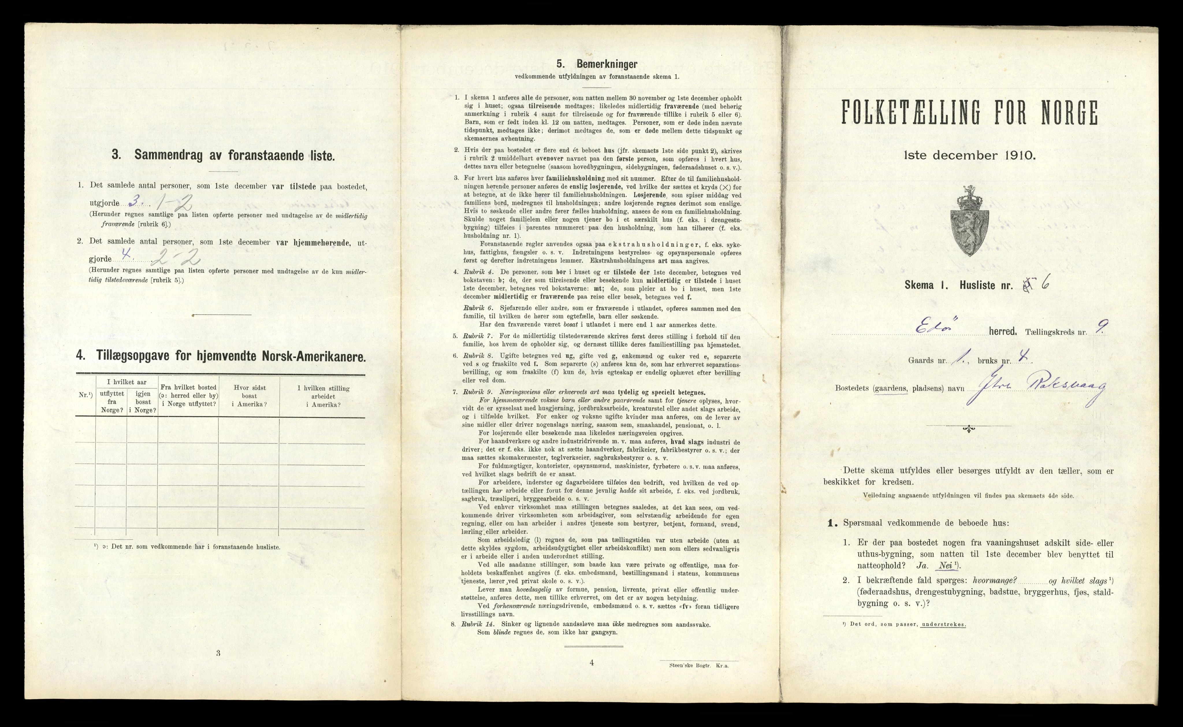 RA, 1910 census for Edøy, 1910, p. 896