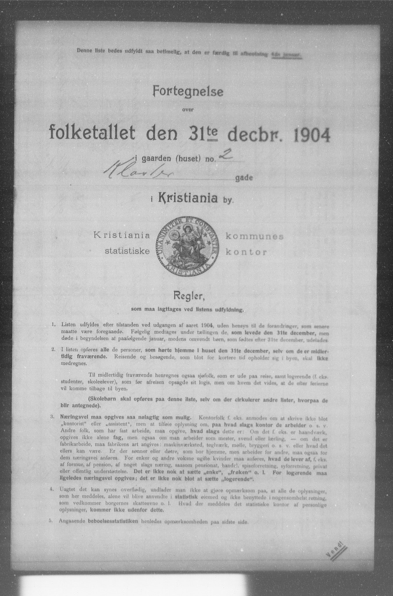 OBA, Municipal Census 1904 for Kristiania, 1904, p. 9958