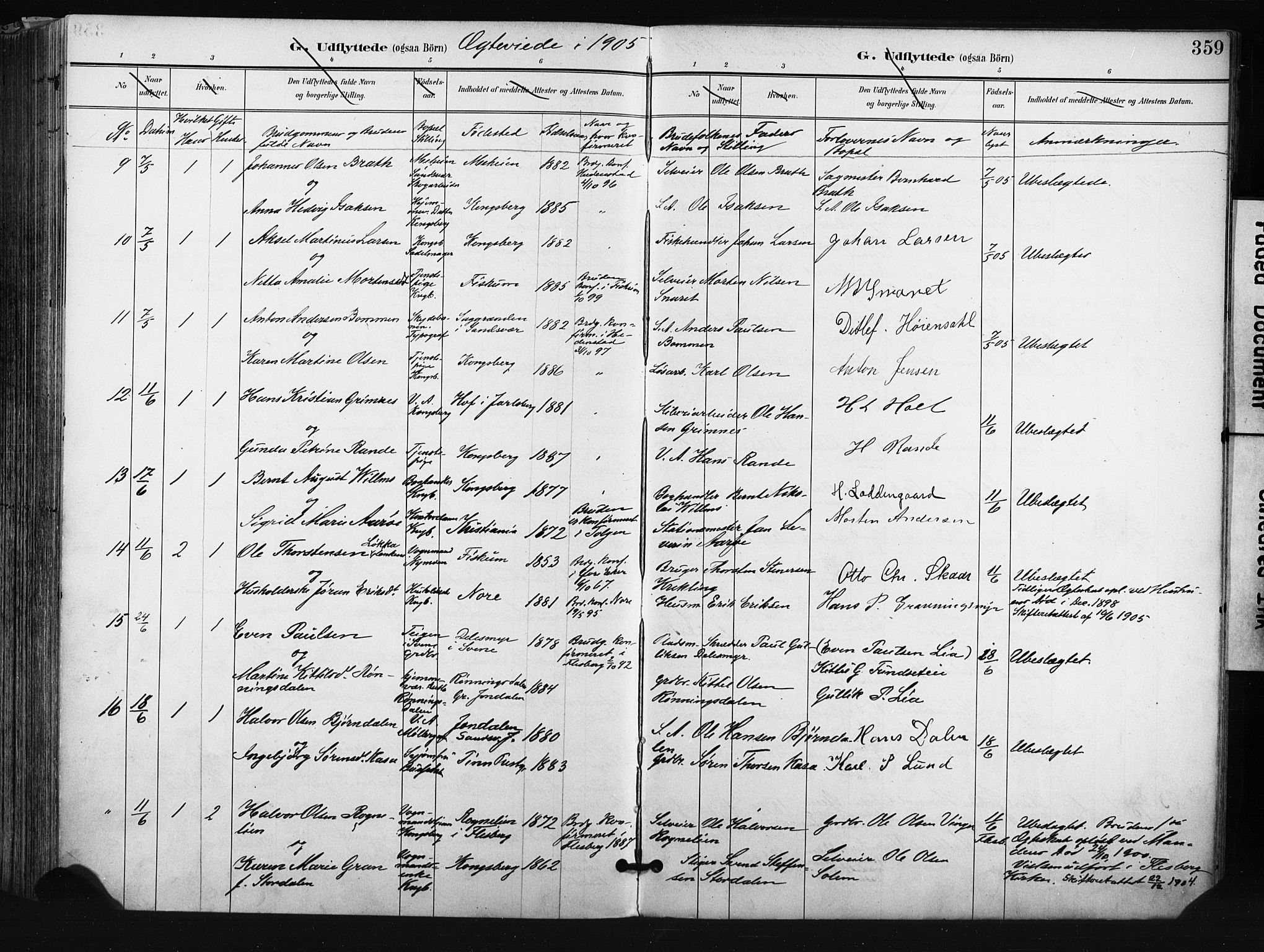 Kongsberg kirkebøker, AV/SAKO-A-22/F/Fb/L0003: Parish register (official) no. II 3, 1896-1905, p. 359