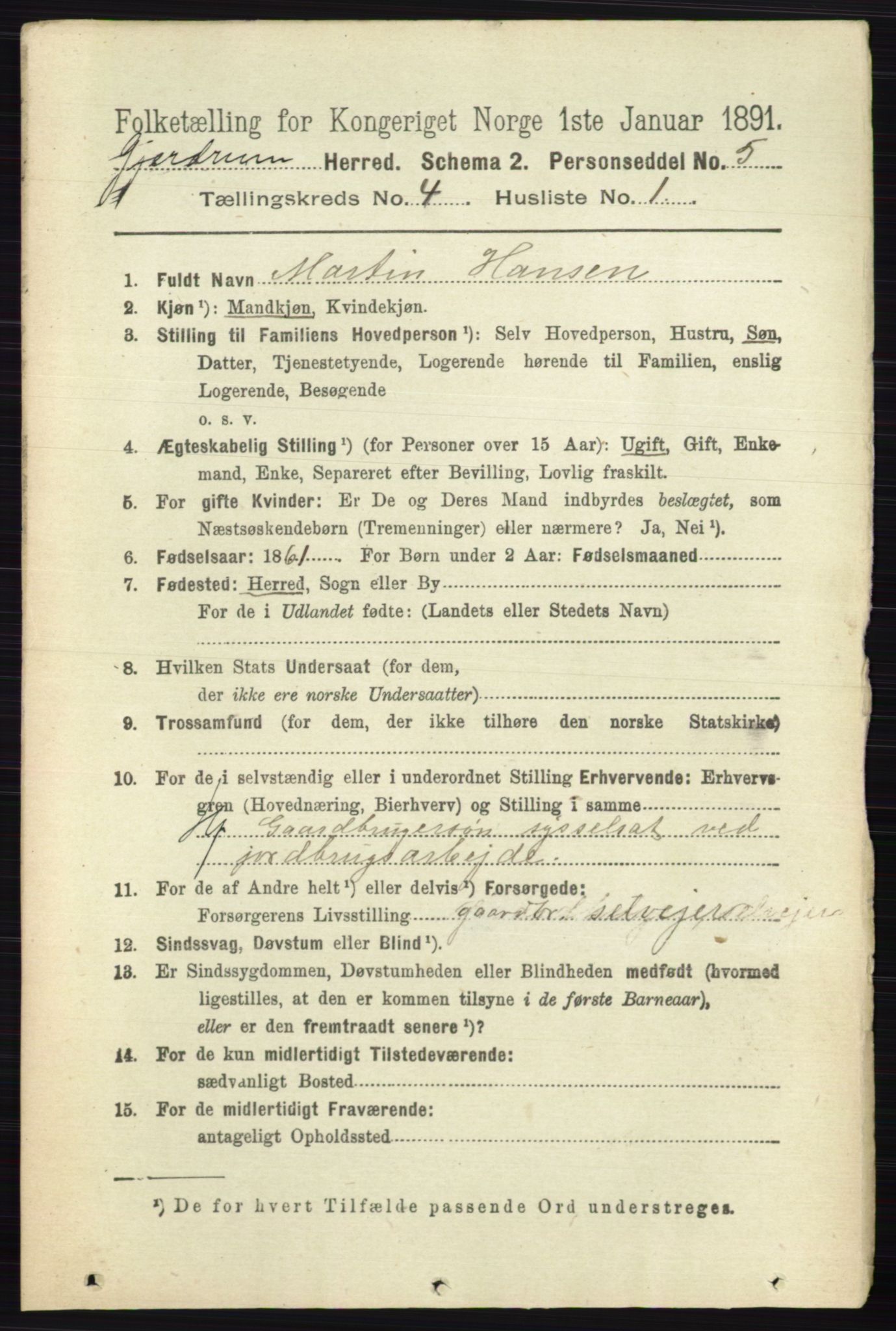 RA, 1891 census for 0234 Gjerdrum, 1891, p. 1818