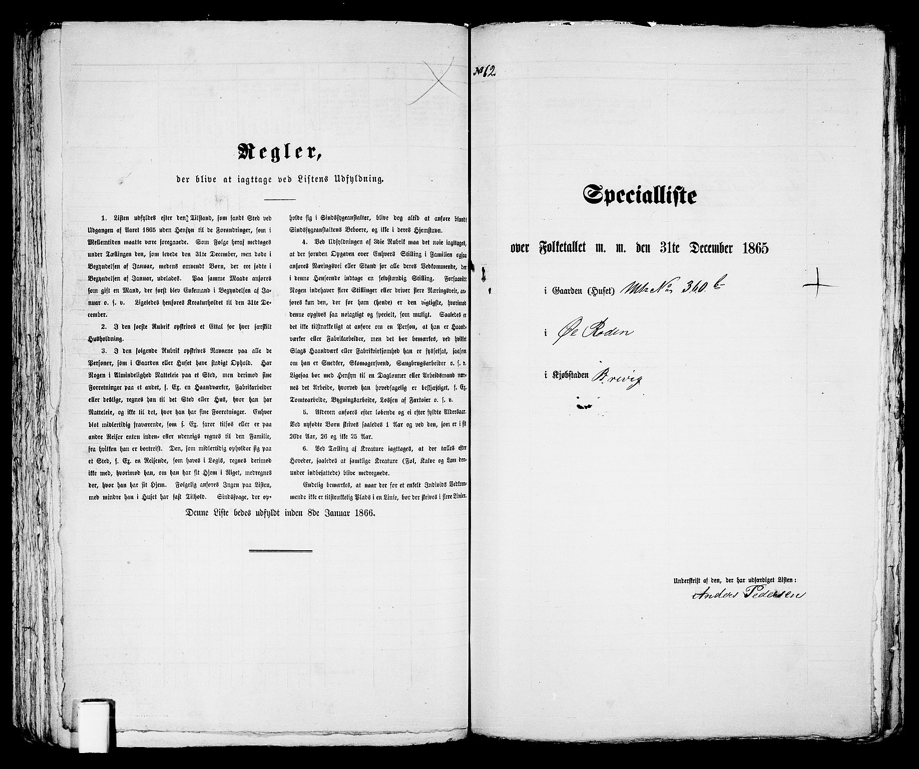 RA, 1865 census for Brevik, 1865, p. 132