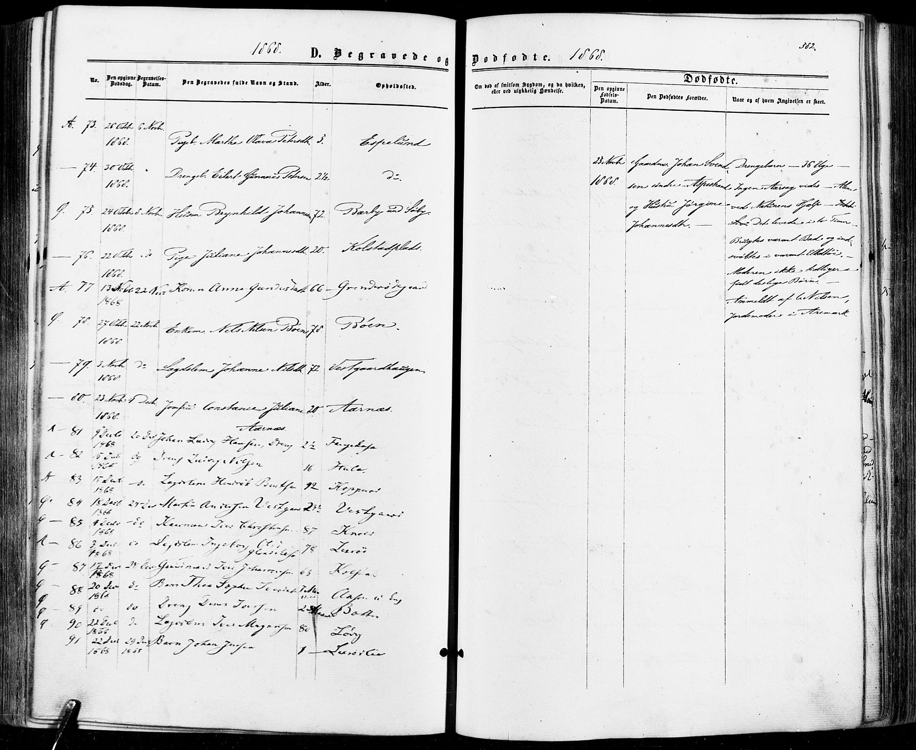Aremark prestekontor Kirkebøker, SAO/A-10899/F/Fc/L0004: Parish register (official) no. III 4, 1866-1877, p. 581-582