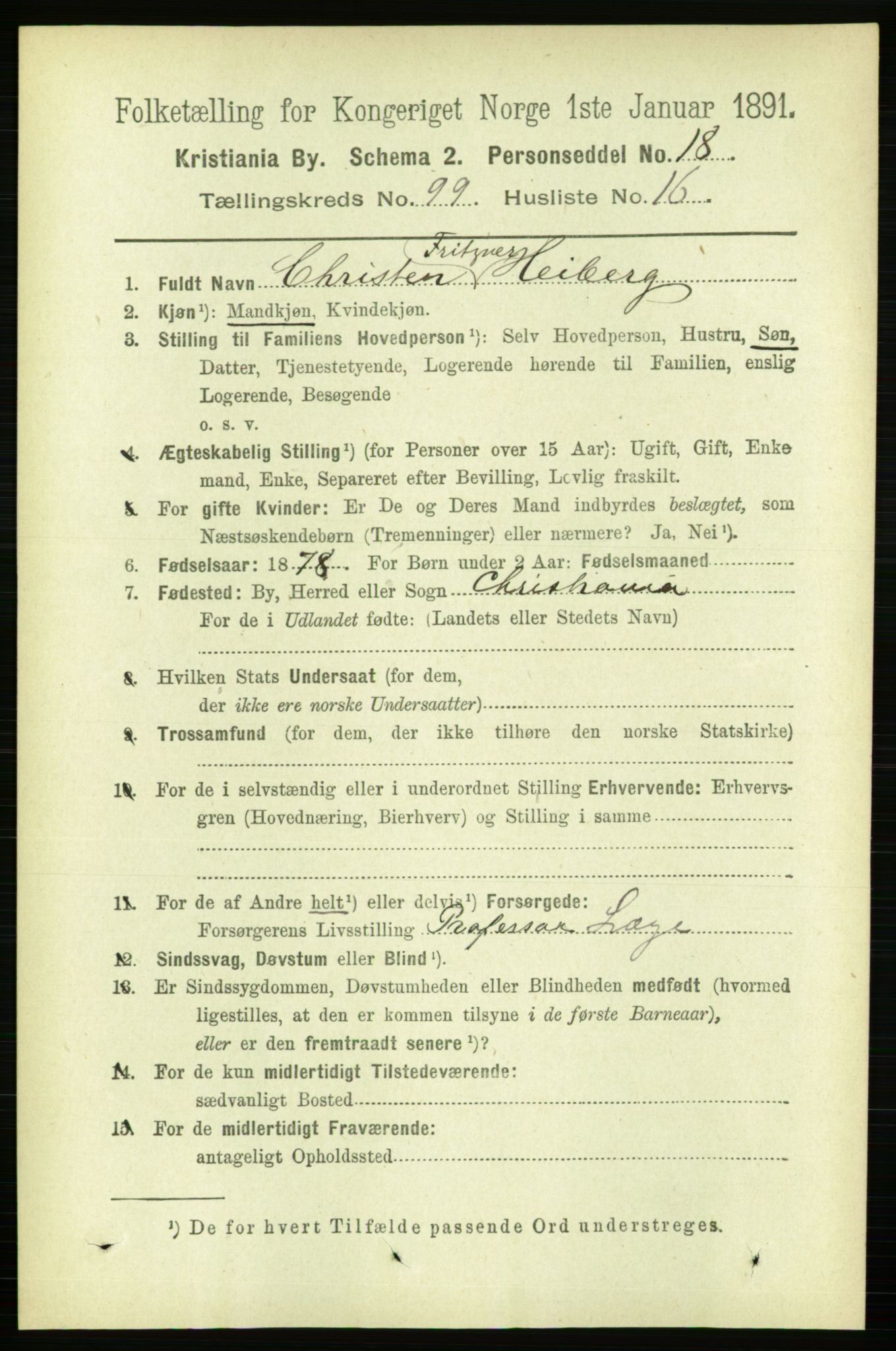 RA, 1891 census for 0301 Kristiania, 1891, p. 48833