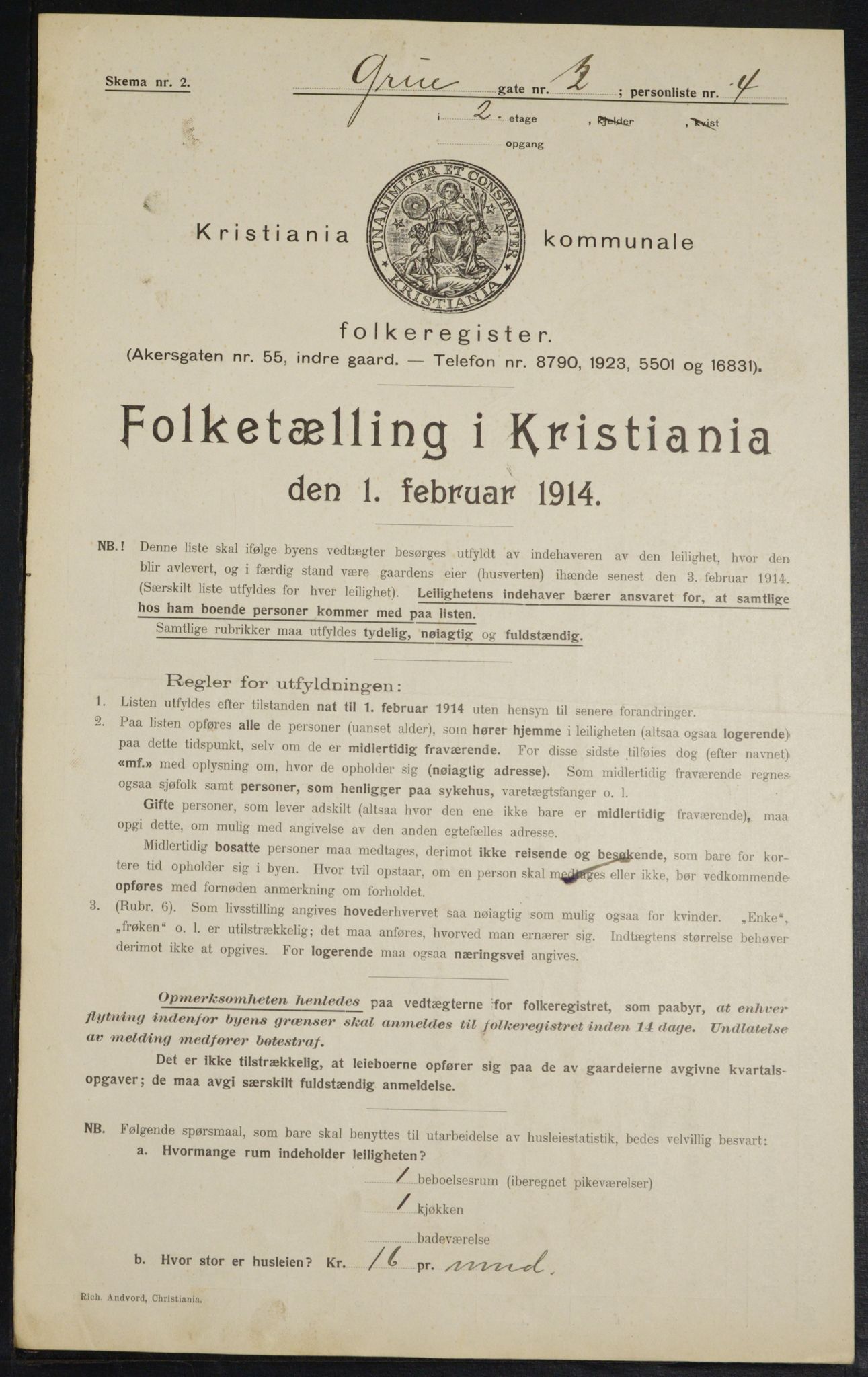 OBA, Municipal Census 1914 for Kristiania, 1914, p. 30343