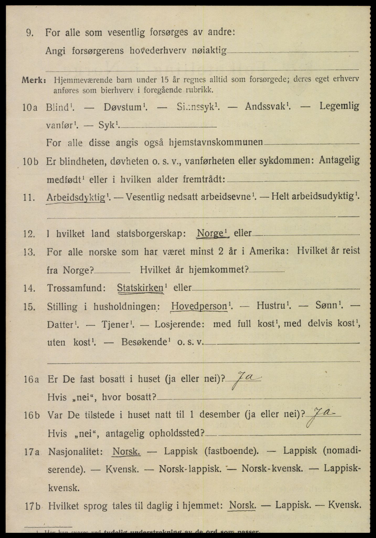 SAT, 1920 census for Snåsa, 1920, p. 5603