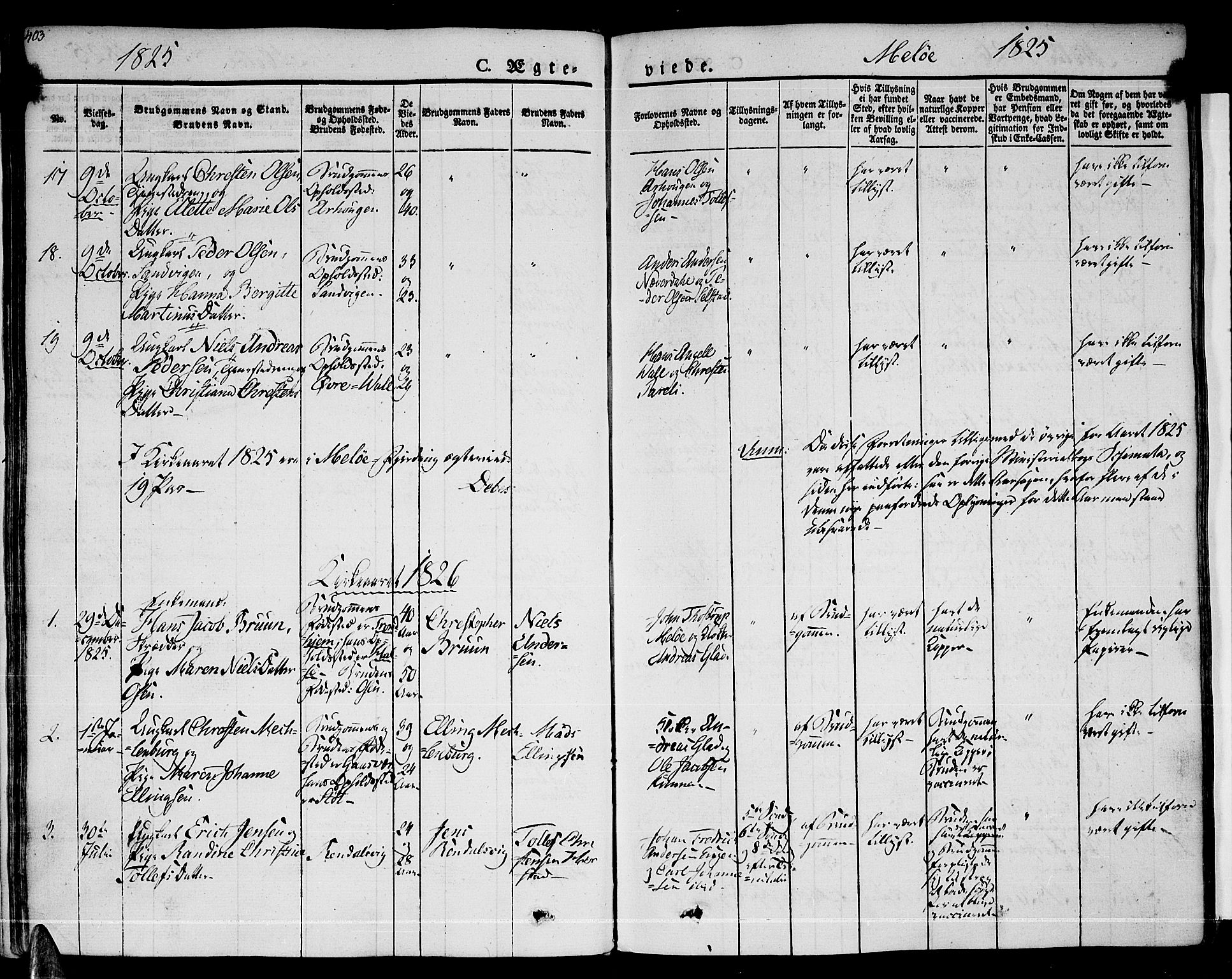 Ministerialprotokoller, klokkerbøker og fødselsregistre - Nordland, AV/SAT-A-1459/841/L0600: Parish register (official) no. 841A07 /2, 1824-1843, p. 403