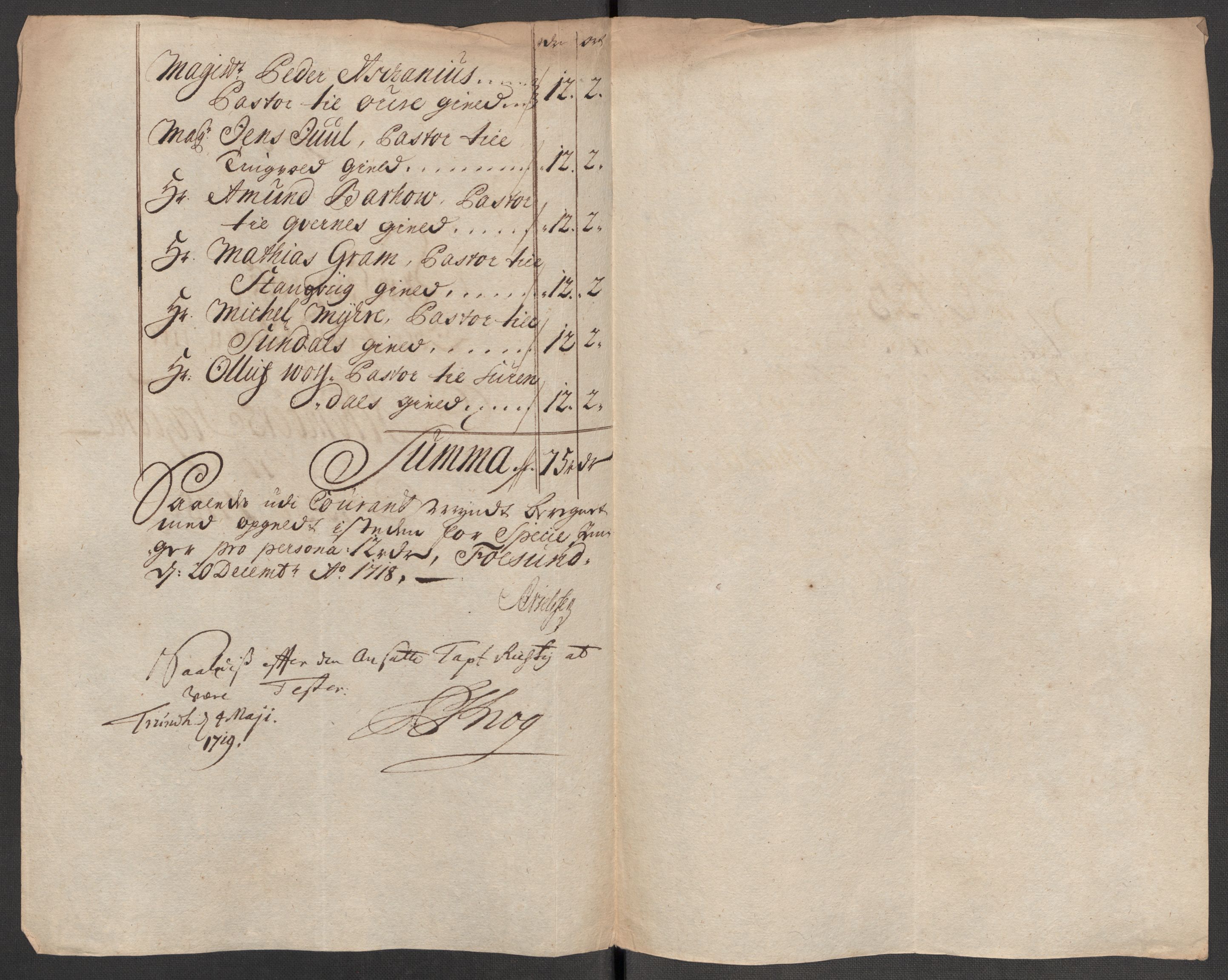 Rentekammeret inntil 1814, Reviderte regnskaper, Fogderegnskap, RA/EA-4092/R56/L3751: Fogderegnskap Nordmøre, 1718, p. 100