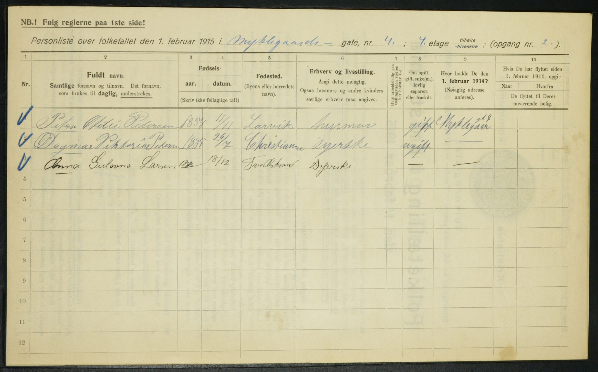 OBA, Municipal Census 1915 for Kristiania, 1915, p. 67761