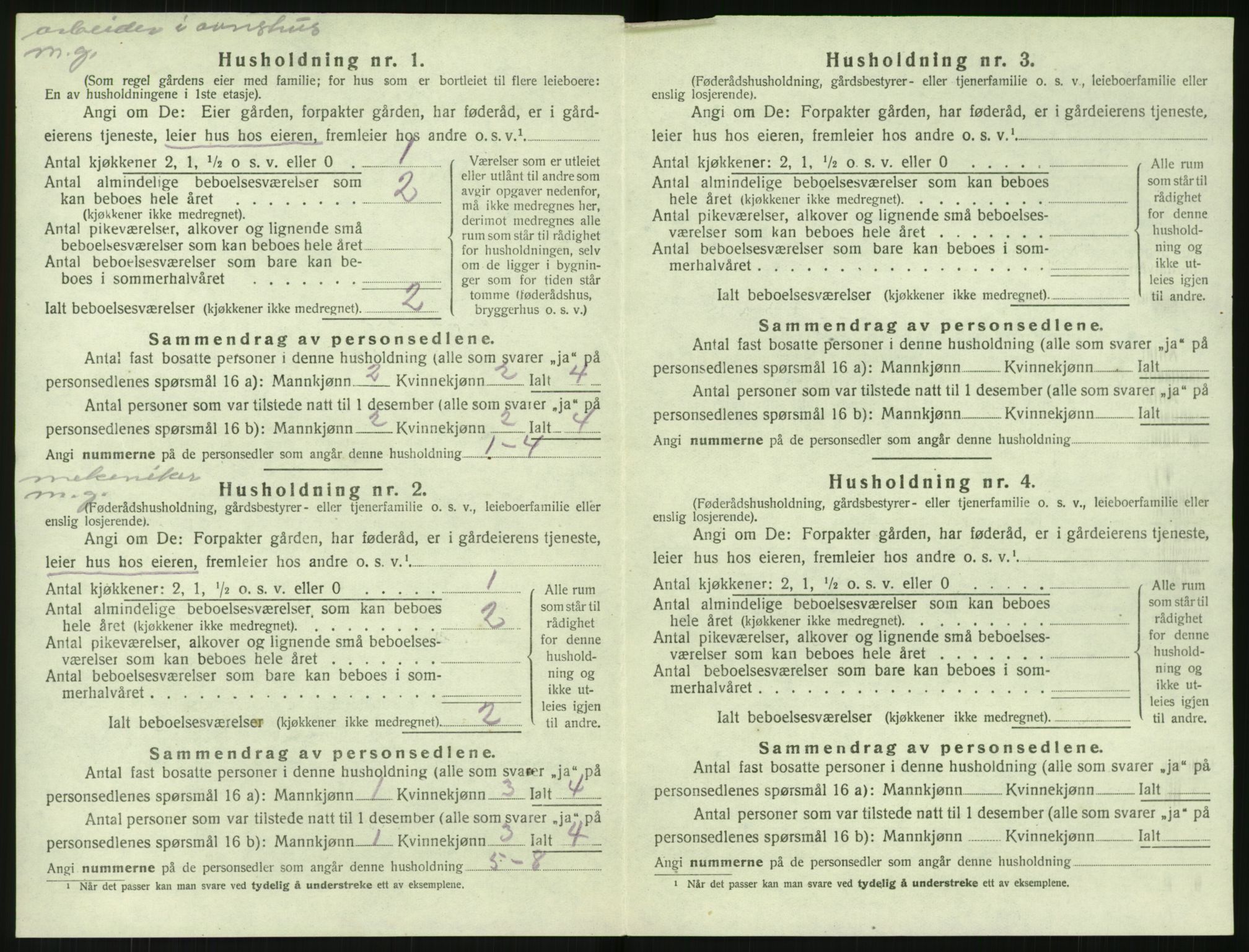 SAK, 1920 census for Stokken, 1920, p. 367