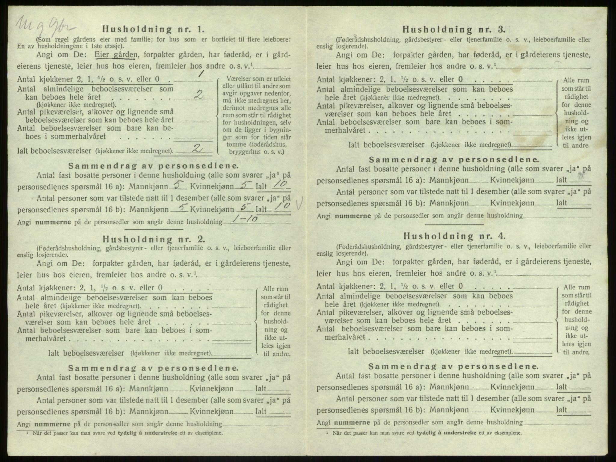 SAB, 1920 census for Nord-Vågsøy, 1920, p. 167