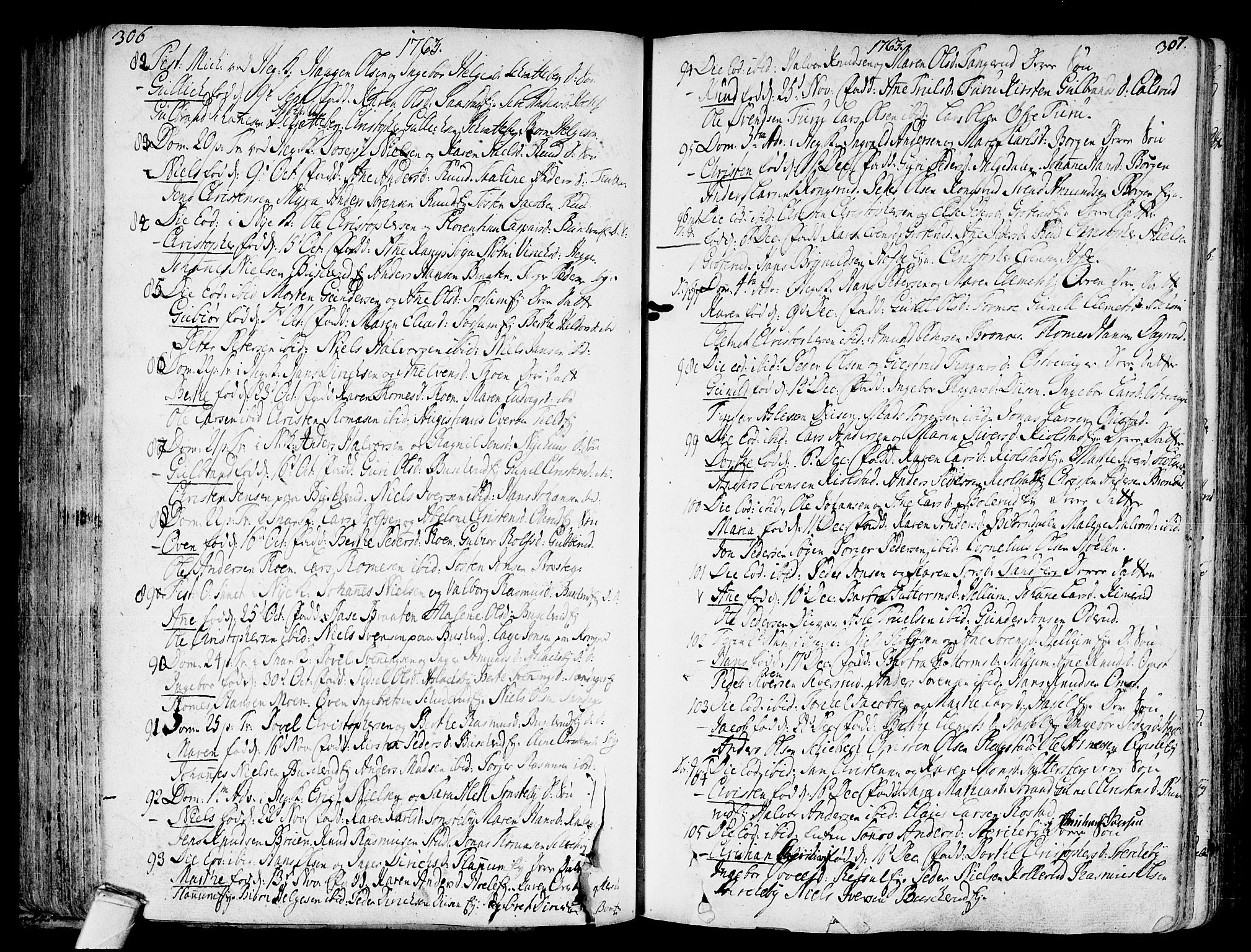 Modum kirkebøker, AV/SAKO-A-234/F/Fa/L0002: Parish register (official) no. 2, 1741-1782, p. 306-307