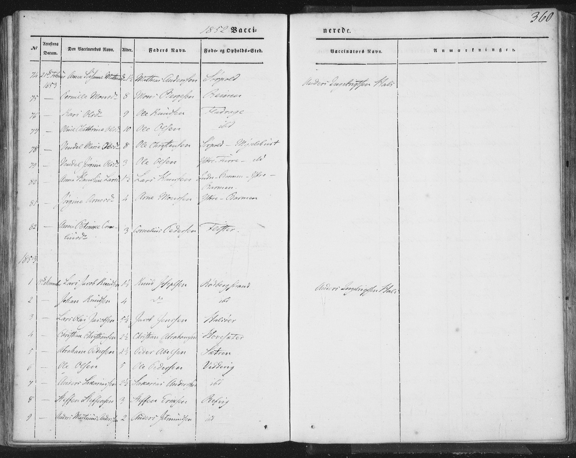 Selje sokneprestembete, AV/SAB-A-99938/H/Ha/Haa/Haaa: Parish register (official) no. A 10, 1844-1858, p. 360