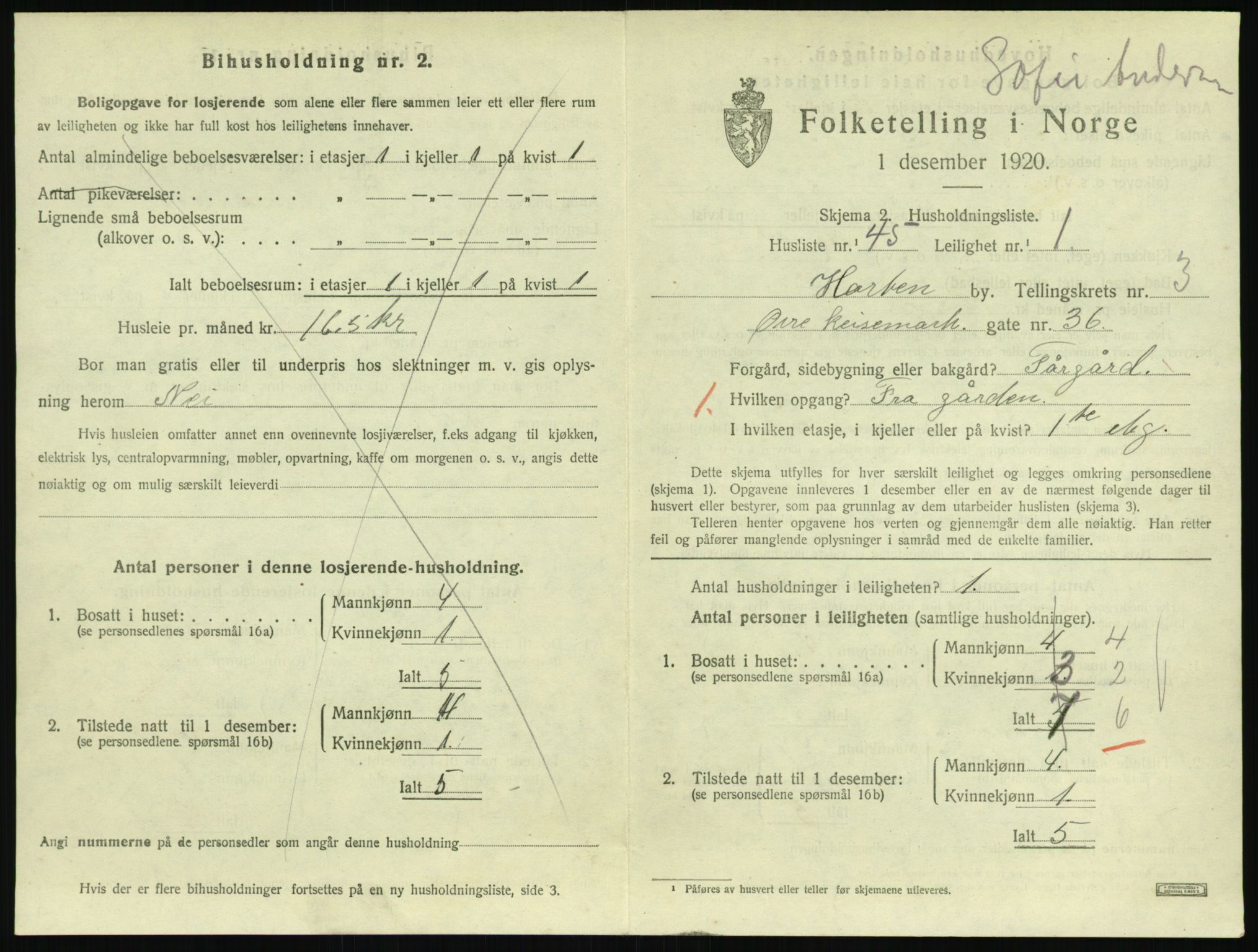 SAKO, 1920 census for Horten, 1920, p. 4293