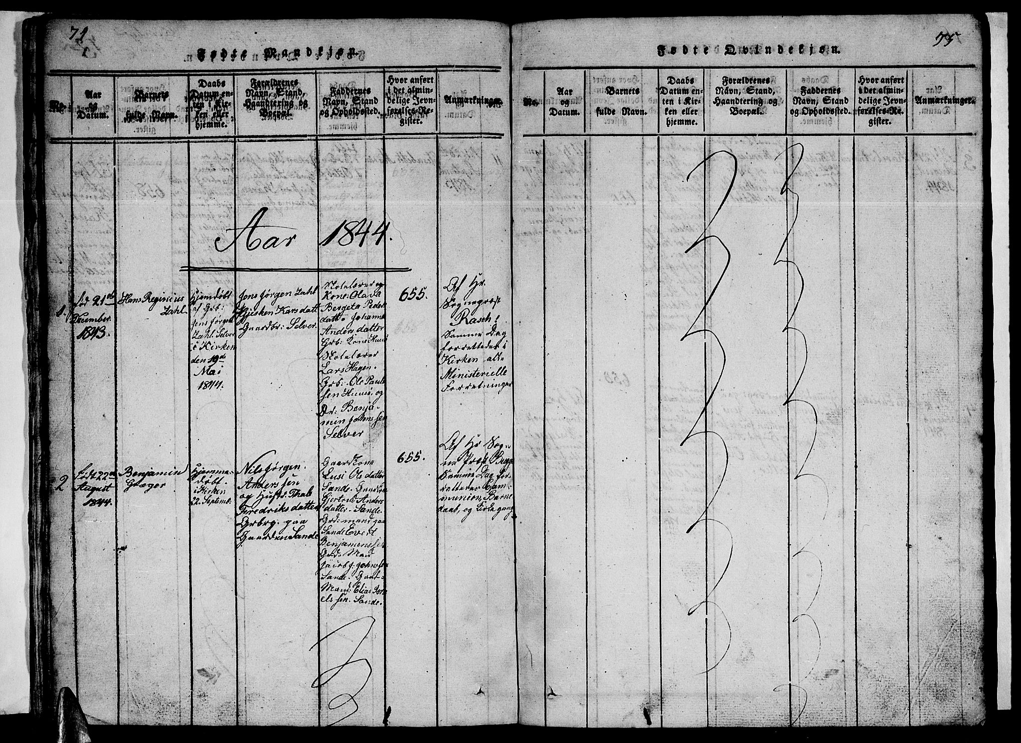 Ministerialprotokoller, klokkerbøker og fødselsregistre - Nordland, SAT/A-1459/840/L0581: Parish register (copy) no. 840C01, 1820-1873, p. 74-75