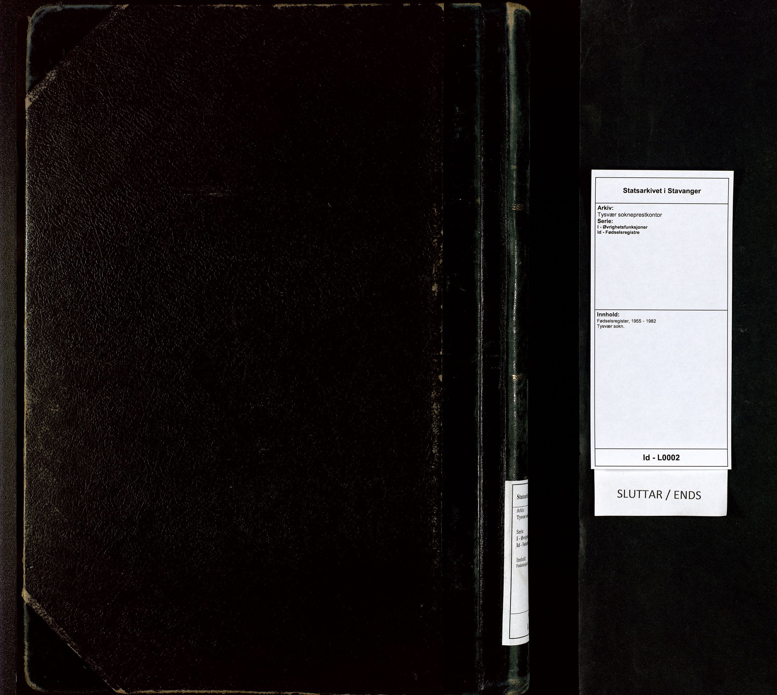 Tysvær sokneprestkontor, SAST/A -101864/I/Id/L0002: Birth register no. 2, 1955-1982