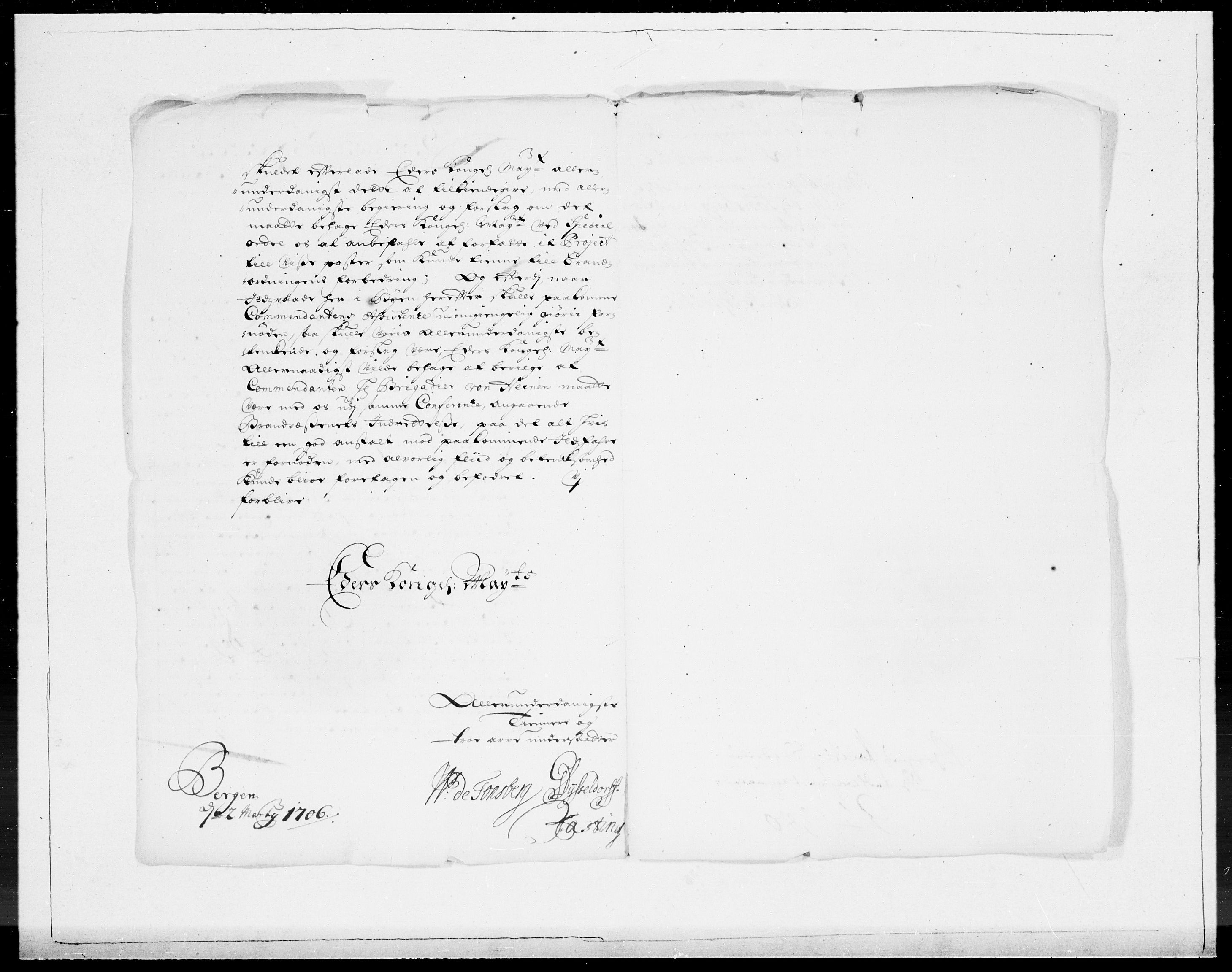 Danske Kanselli 1572-1799, RA/EA-3023/F/Fc/Fcc/Fcca/L0060: Norske innlegg 1572-1799, Mgl. nov.-des., 1706, p. 185