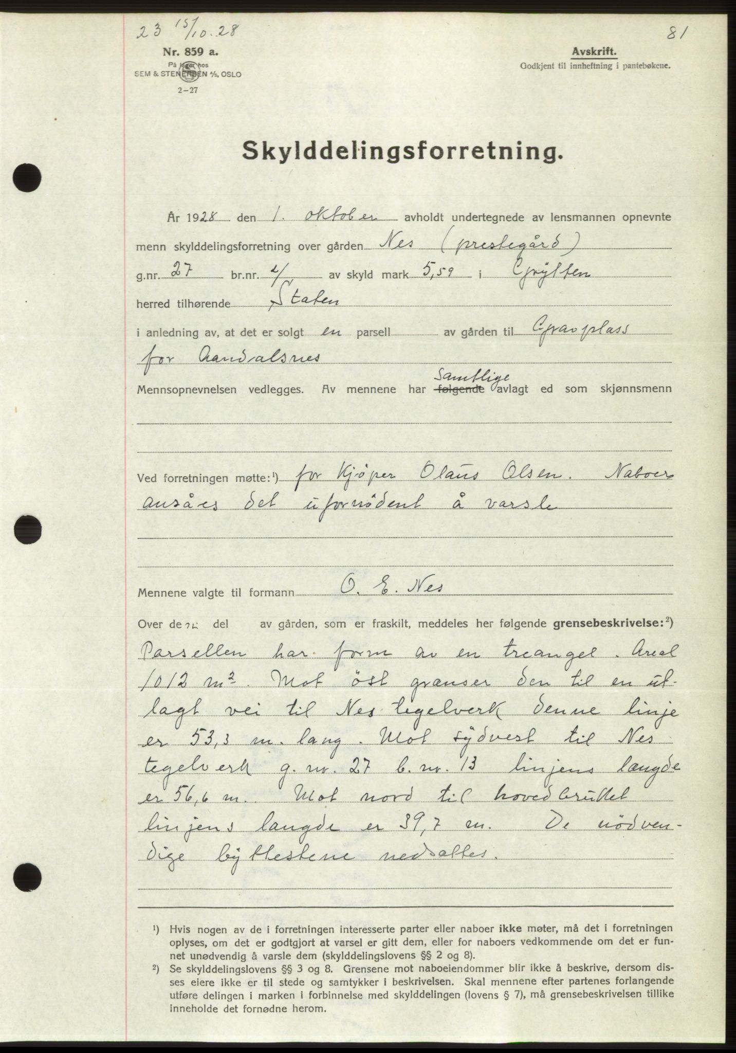 Romsdal sorenskriveri, AV/SAT-A-4149/1/2/2C/L0055: Mortgage book no. 49, 1928-1929, Deed date: 15.10.1928